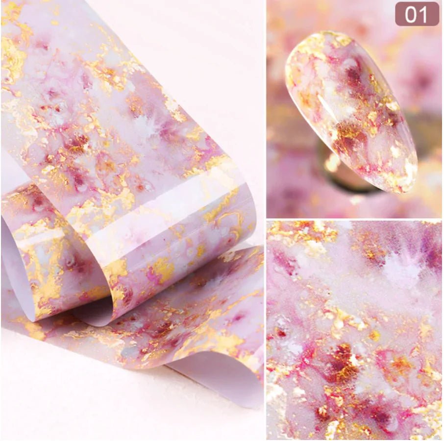 Marble Nail Art Stickers - Elegant & Durable PVC Foils - GNS Beauty & Personal Care