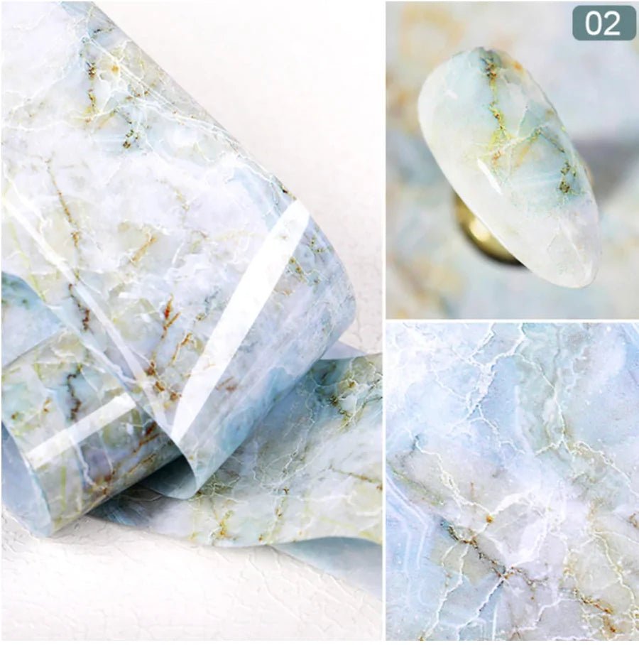 Marble Nail Art Stickers - Elegant & Durable PVC Foils - GNS Beauty & Personal Care