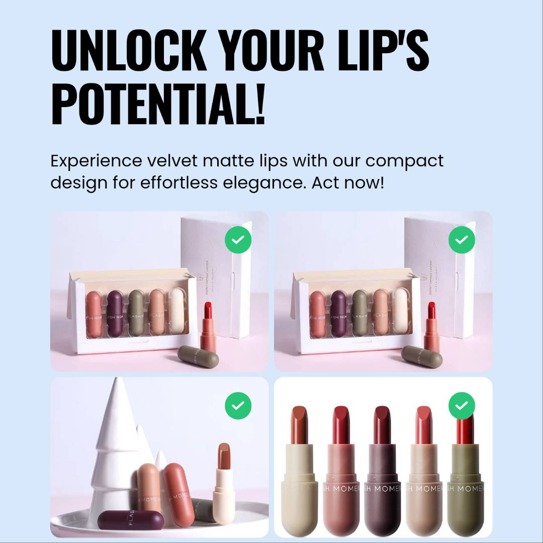 Mini Capsule Lipstick – Velvet Matte Luxury in a Compact Design - GNS Beauty & Personal Care
