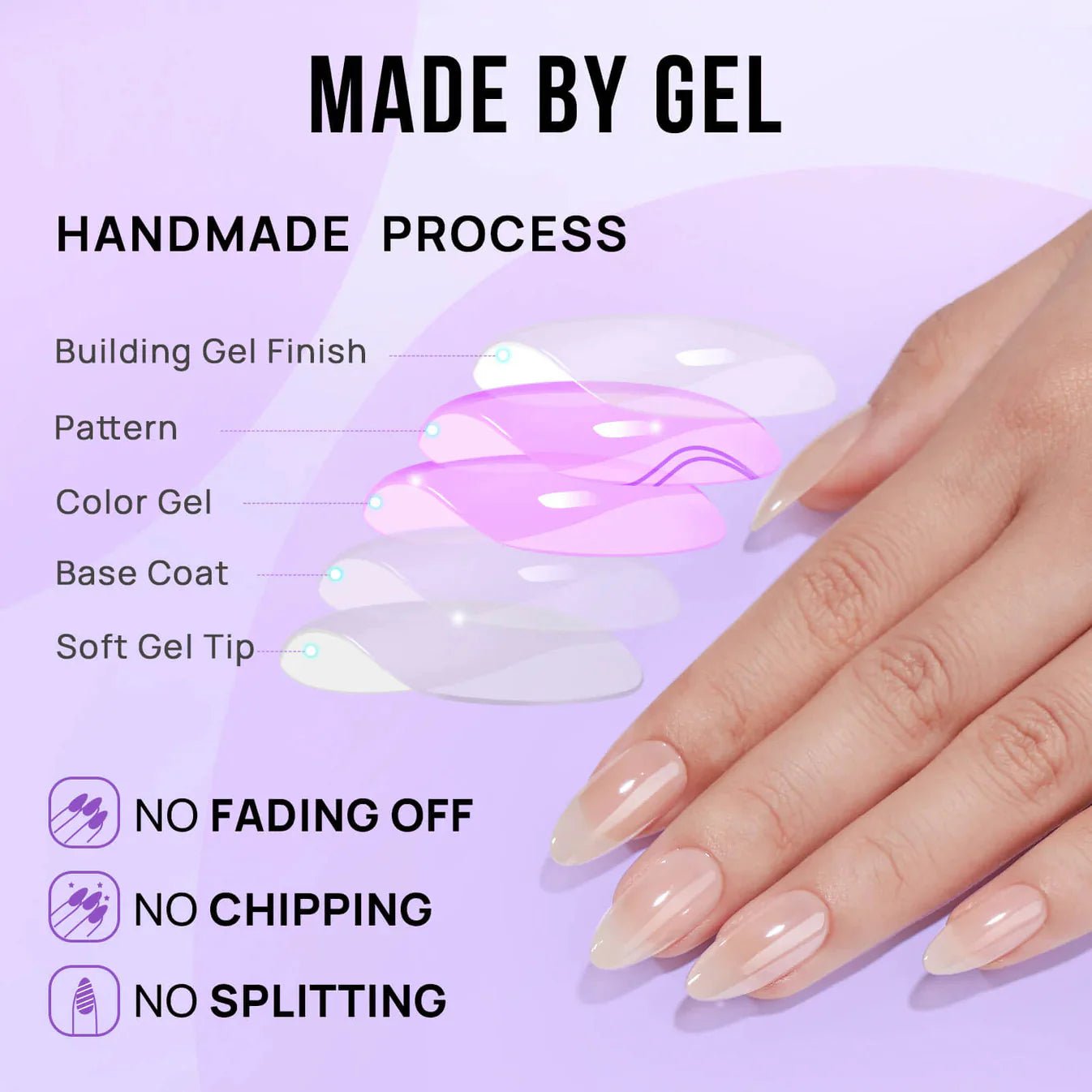 Mirror Glaze Almond Nails – Soft Gel Press - On Kit for a Glossy, Glamorous Look - GNS Beauty & Personal Care