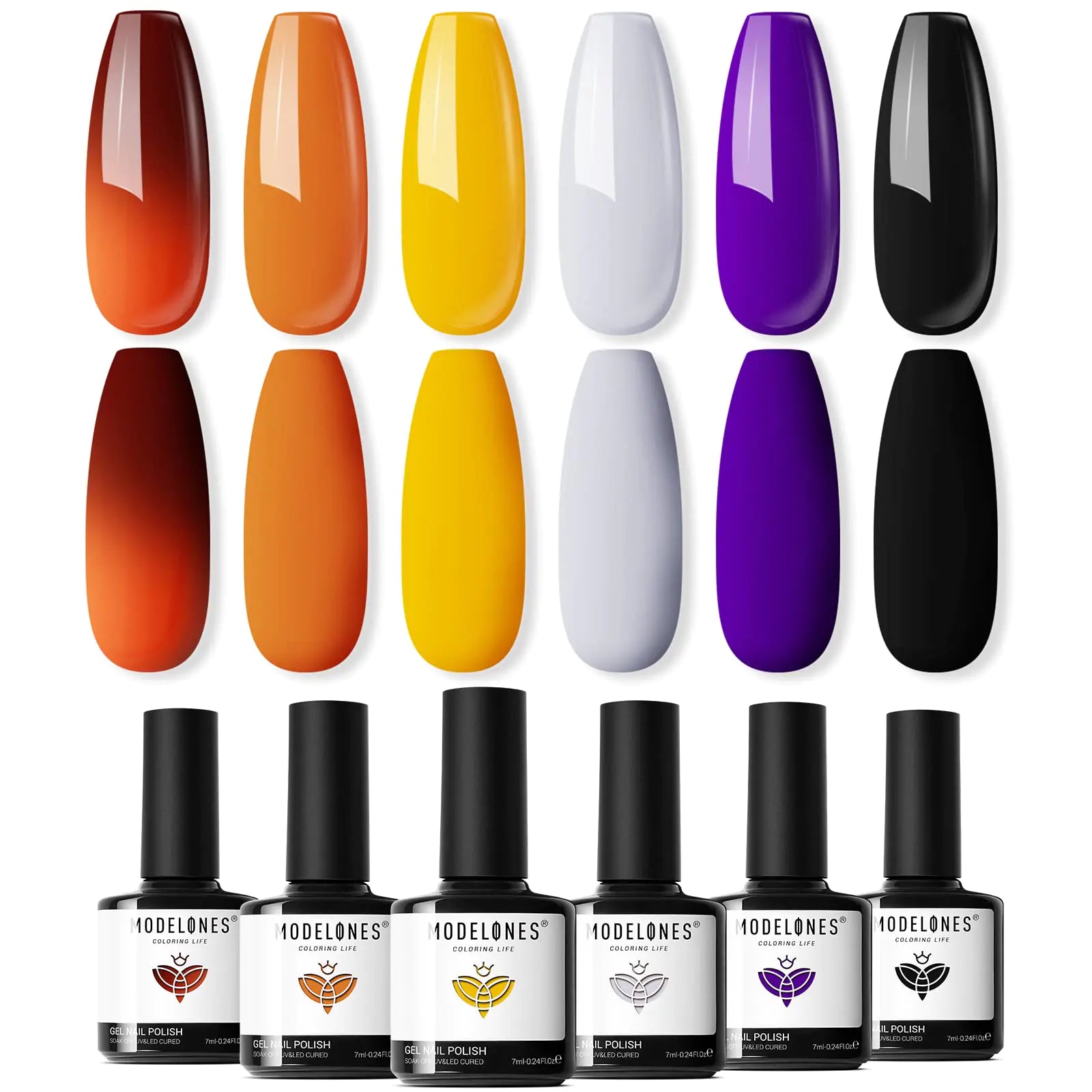 Modelones 6 - Color Gel Nail Polish Set - Color Changing Gel Polish for Salon & DIY Art - GNS Beauty & Personal Care