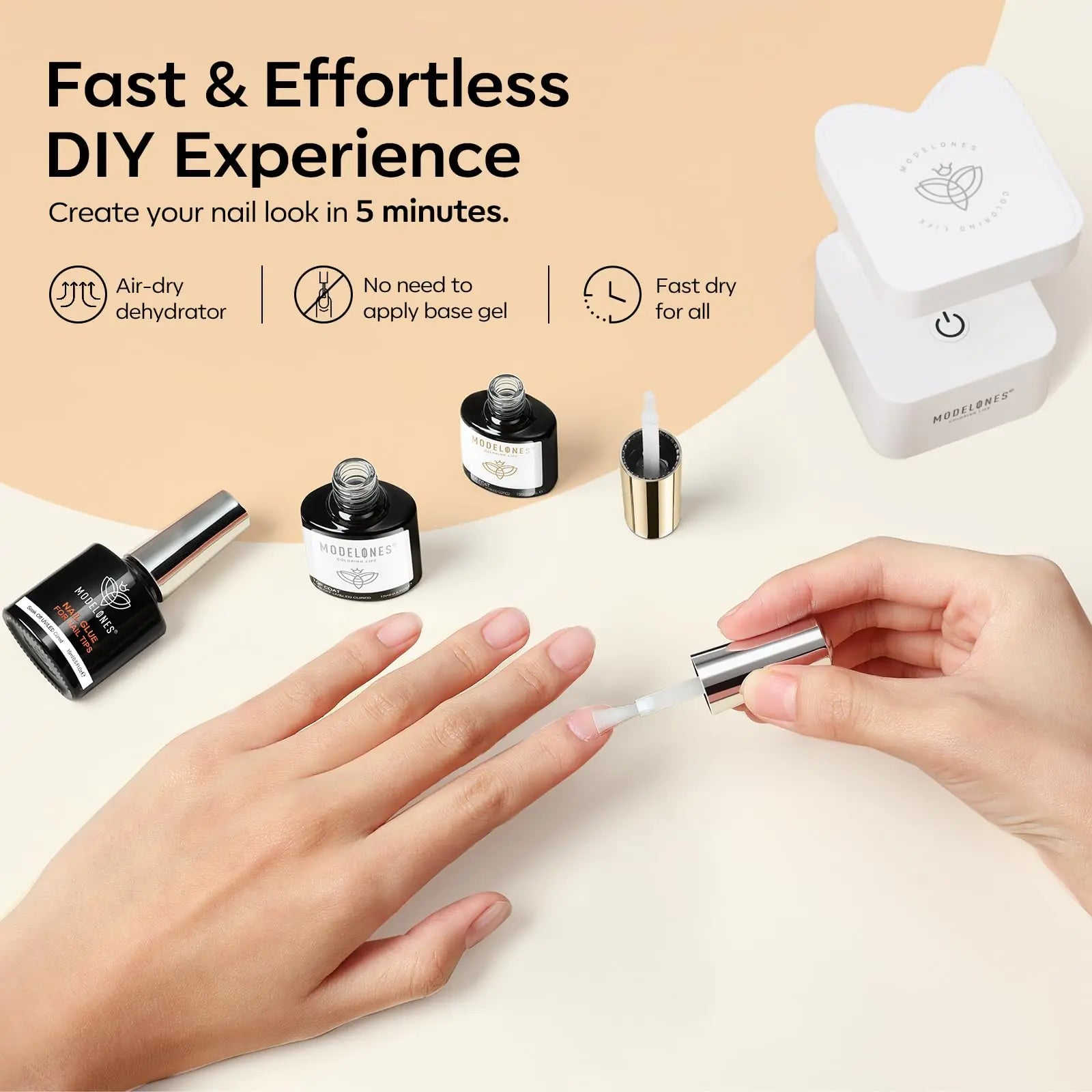Modelones 9 - in - 1 Gel Nail Kit with Long Lasting Nail Glue - GNS Beauty & Personal Care