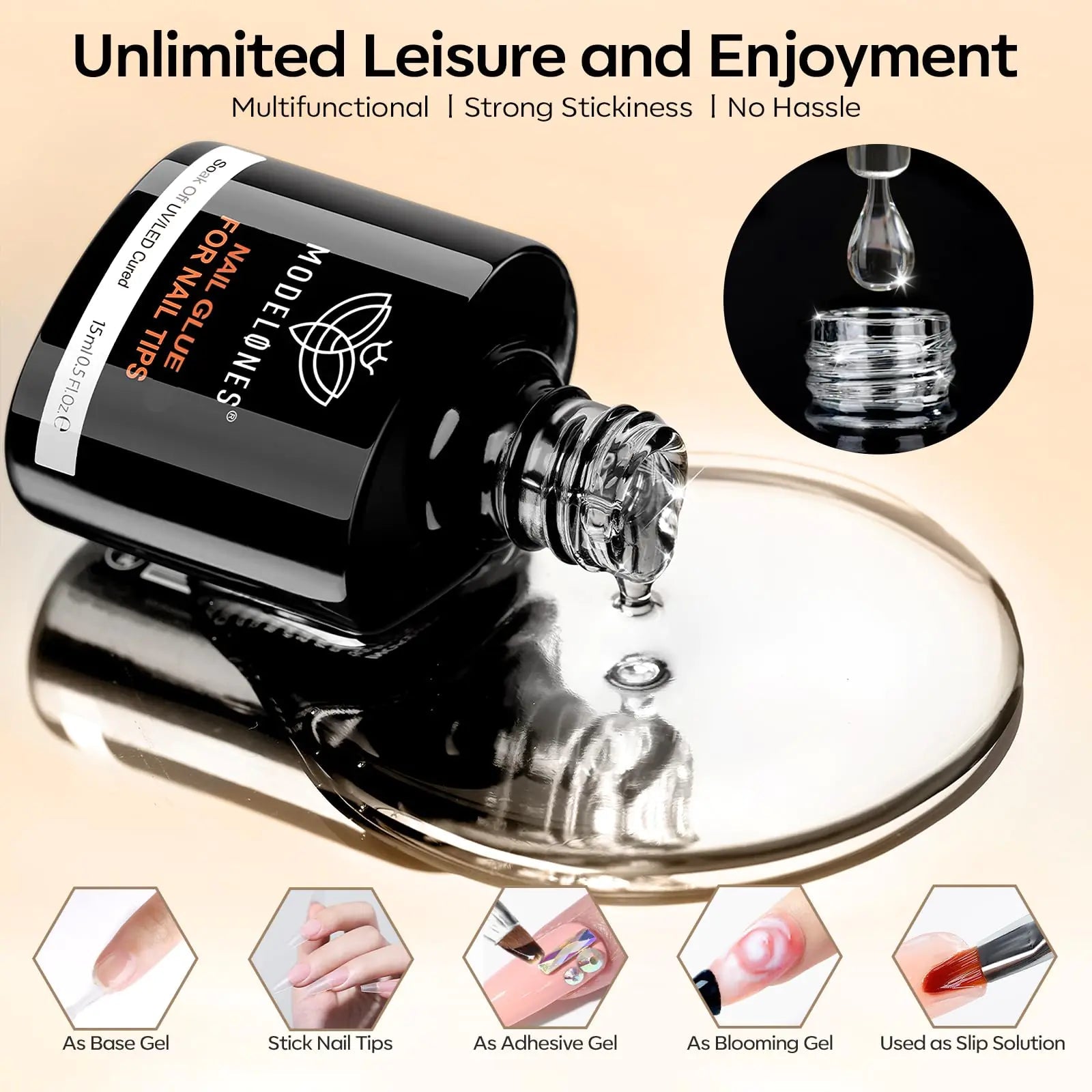 Modelones 9 - in - 1 Gel Nail Kit with Long Lasting Nail Glue - GNS Beauty & Personal Care