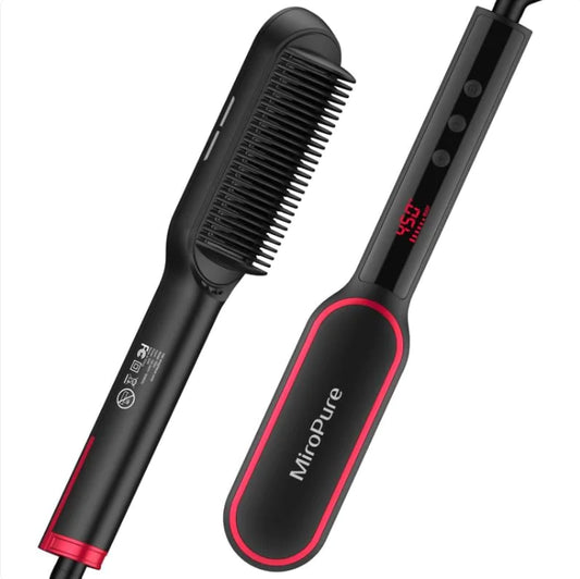 MiroPure Ionic Hair Straightener Brush with Advanced Heat Settings