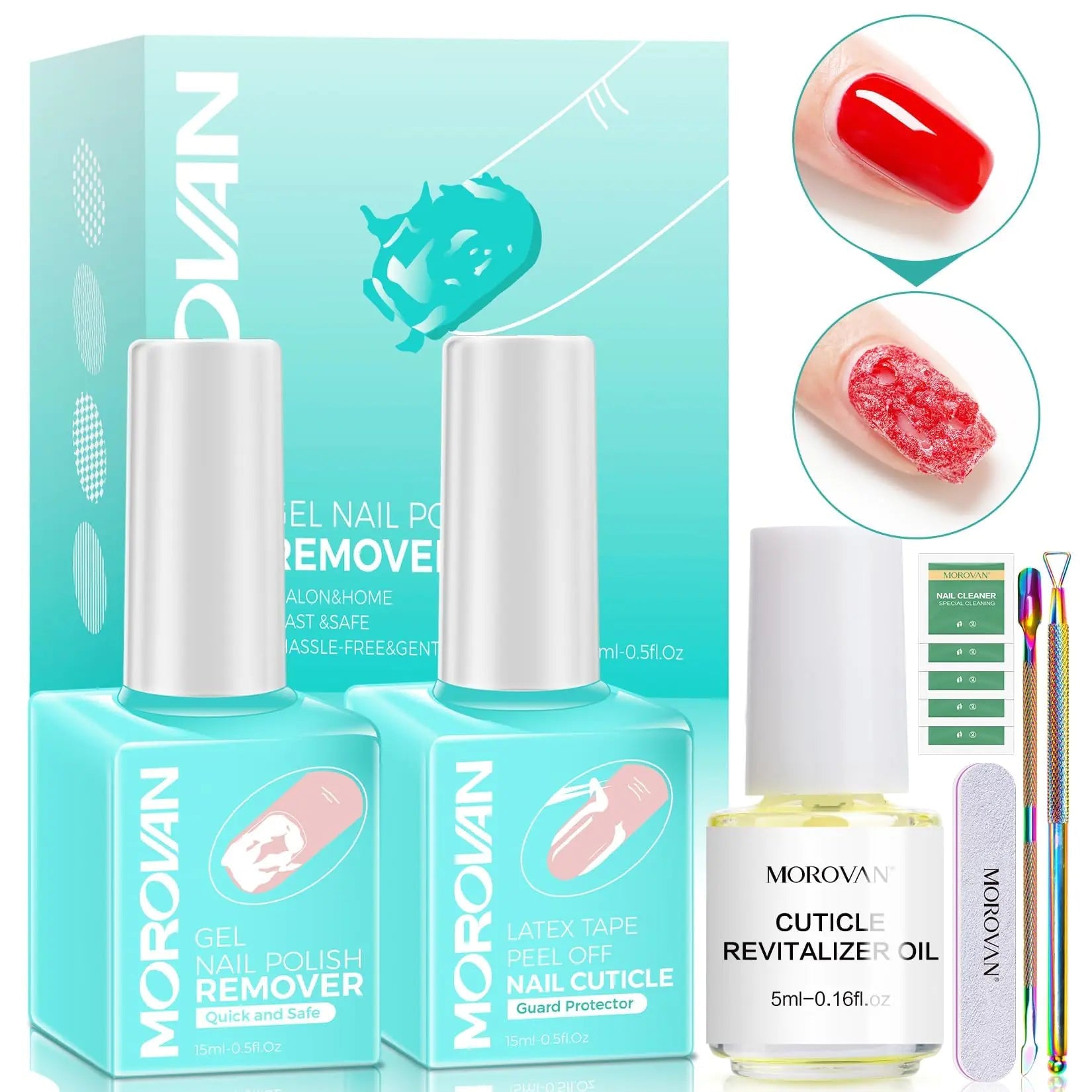 Morovan Gel Polish Remover Kit – Quick, Gentle Gel Removal in Minutes - GNS Beauty & Personal Care