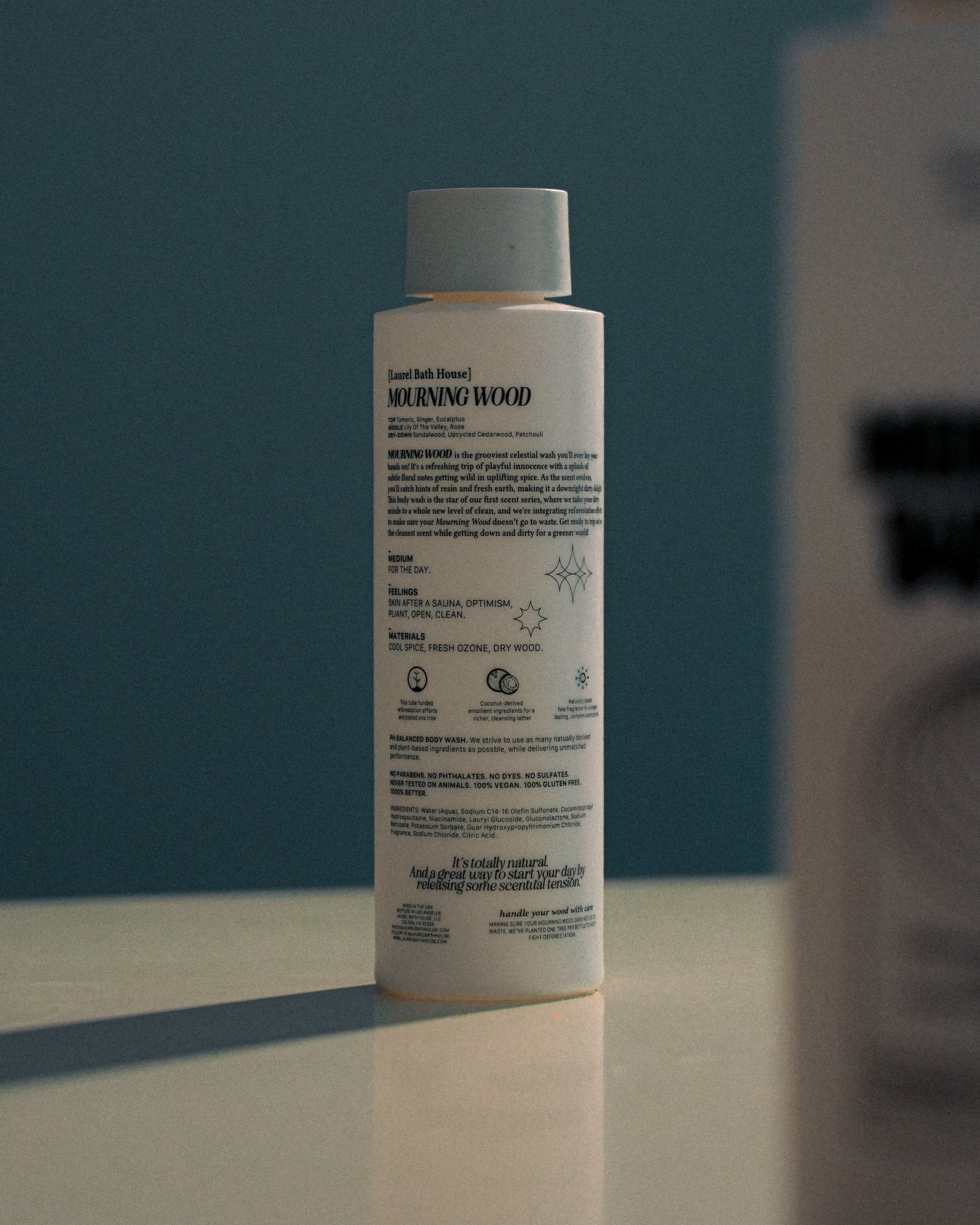 MOURNING WOOD – Oud Wood, Black Rose & Upcycled Cedar Body Wash - GNS Beauty & Personal Care