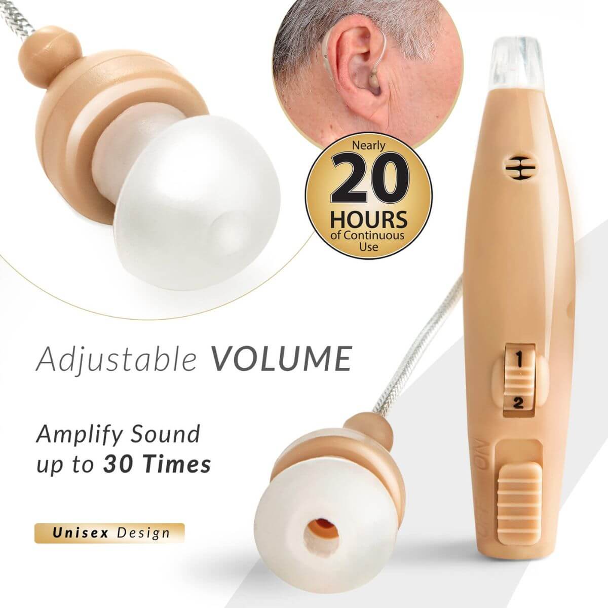 MSA PRO Rechargeable Sound Amplifier - 30x Audio Boost & 20 - Hour Battery - GNS Beauty & Personal Care