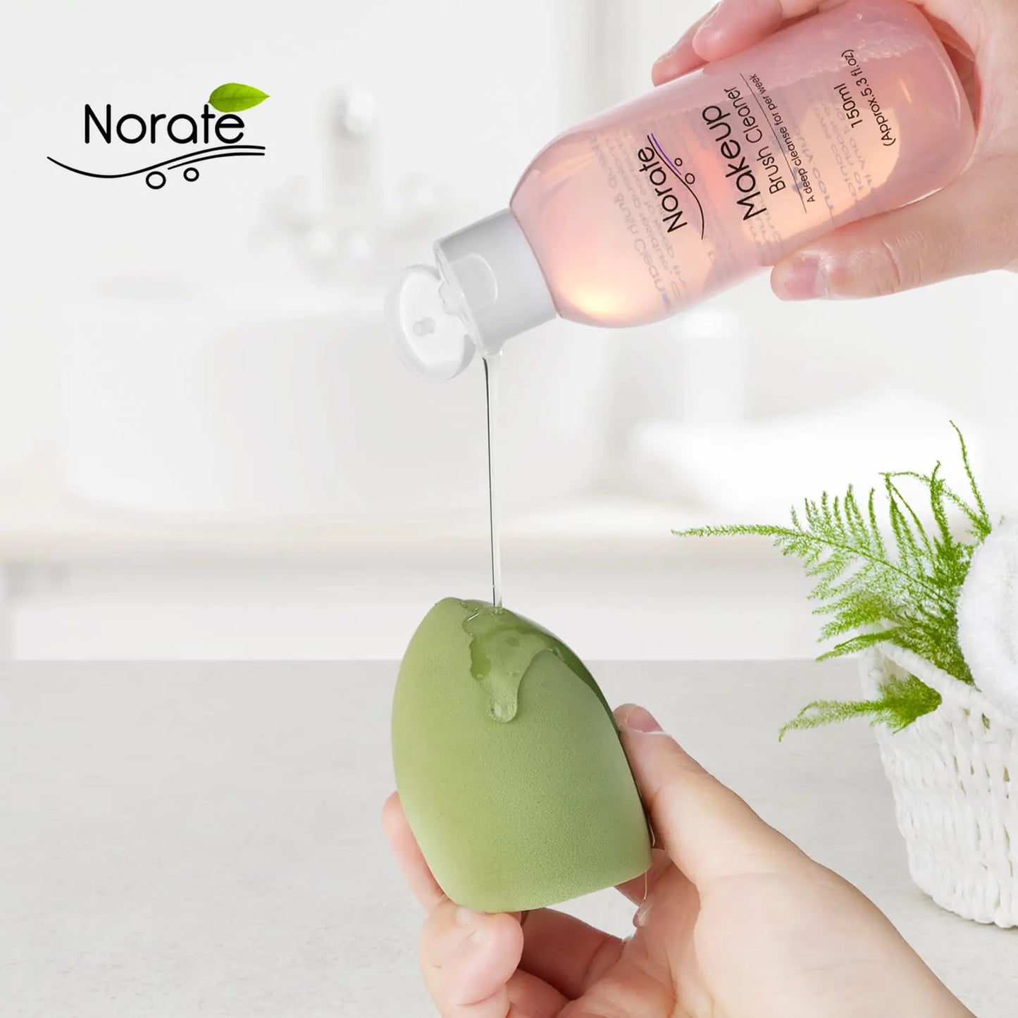 Norate Makeup Brush Cleaner Solution - Gentle, Cruelty-Free Deep Clean for Brushes & Sponges, 5.3 FL OZ