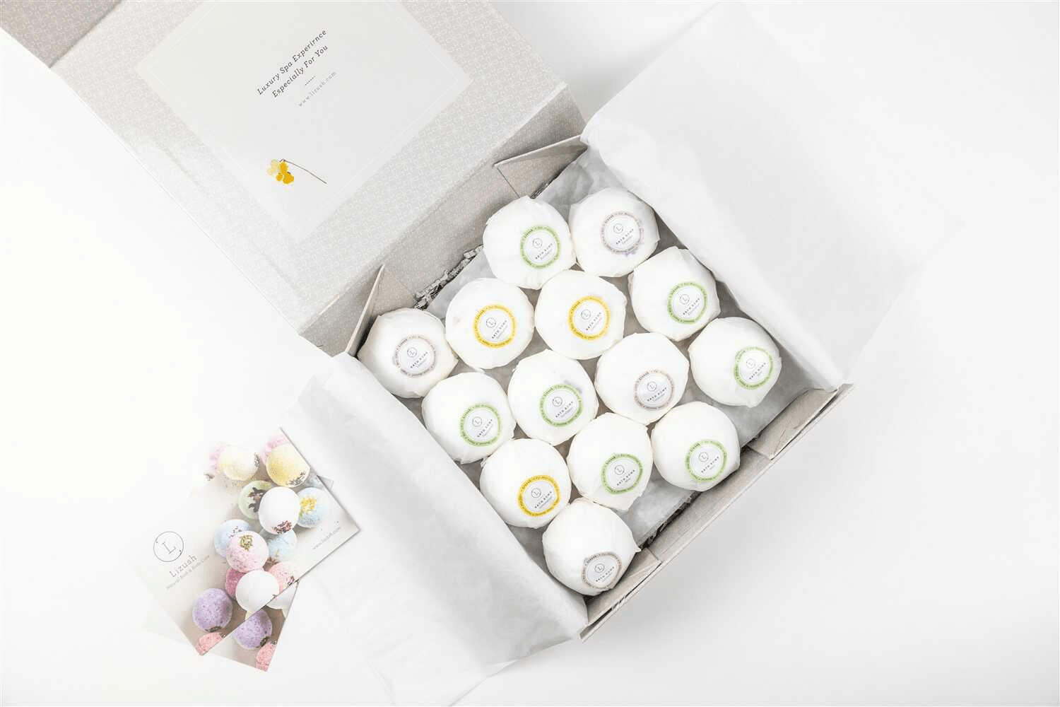 Natural Bath Bombs Gift Set (14) with Essential Oils - GNS Beauty & Personal Care