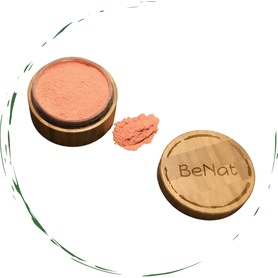Natural Blush Powder in Refillable Bamboo Jar - Vegan & Eco - Friendly - GNS Beauty & Personal Care