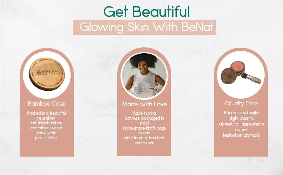 Natural Blush Powder in Refillable Bamboo Jar - Vegan & Eco - Friendly - GNS Beauty & Personal Care