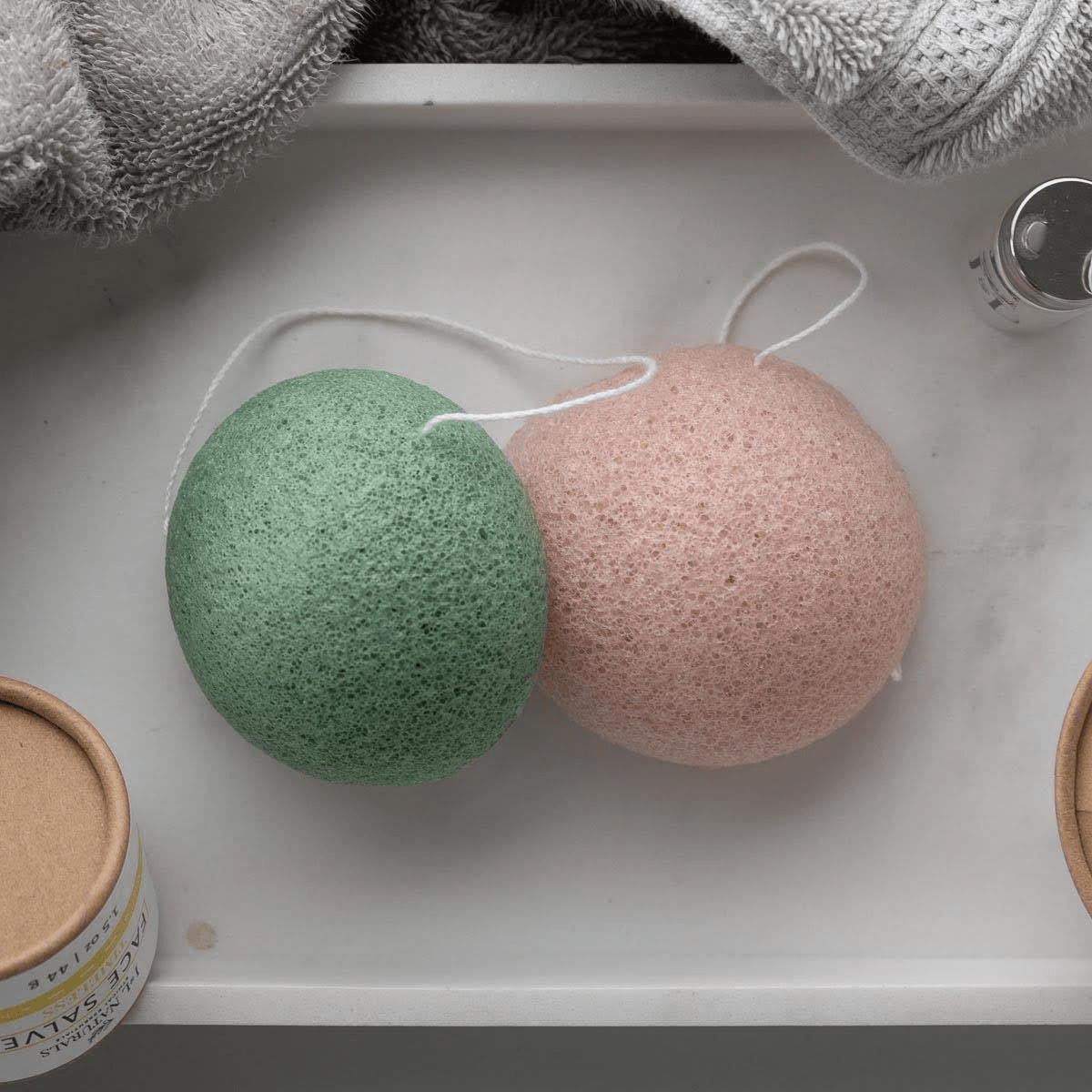 Natural Exfoliating Konjac Sponge Duo - Gentle & Biodegradable - GNS Beauty & Personal Care