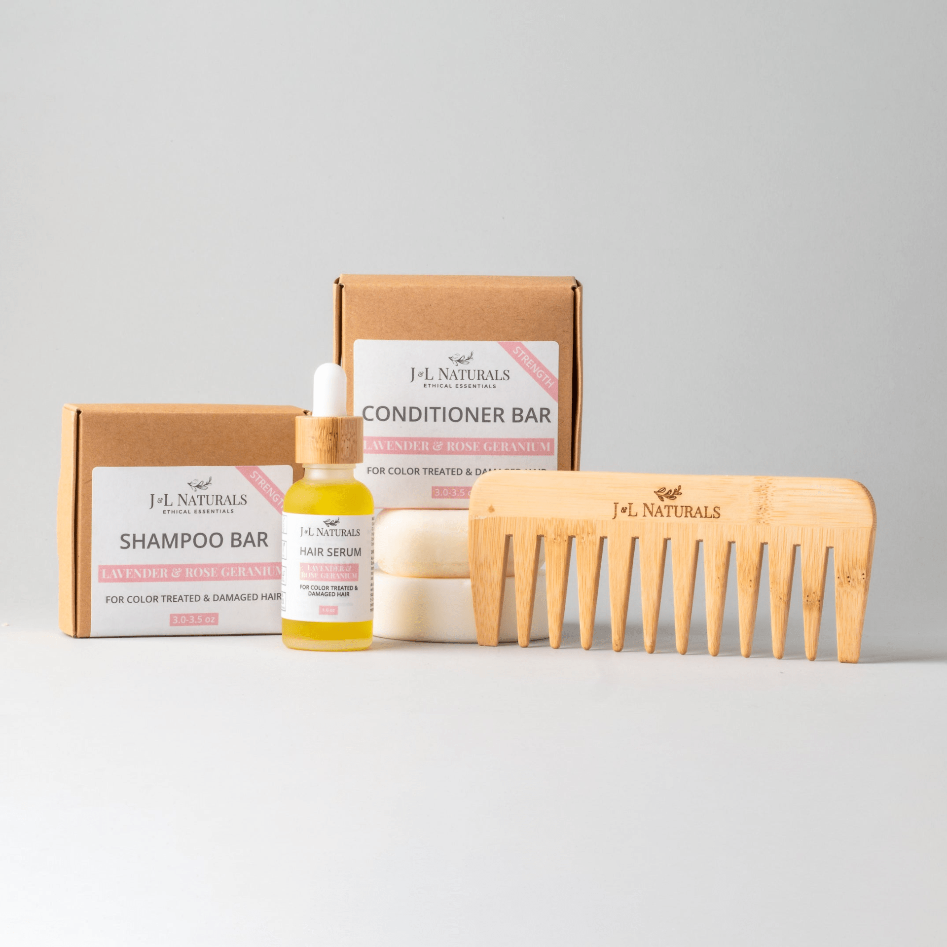 Natural Hair Care Kit Essentials | 4 - Piece Bars + Serum Set - GNS Beauty & Personal Care