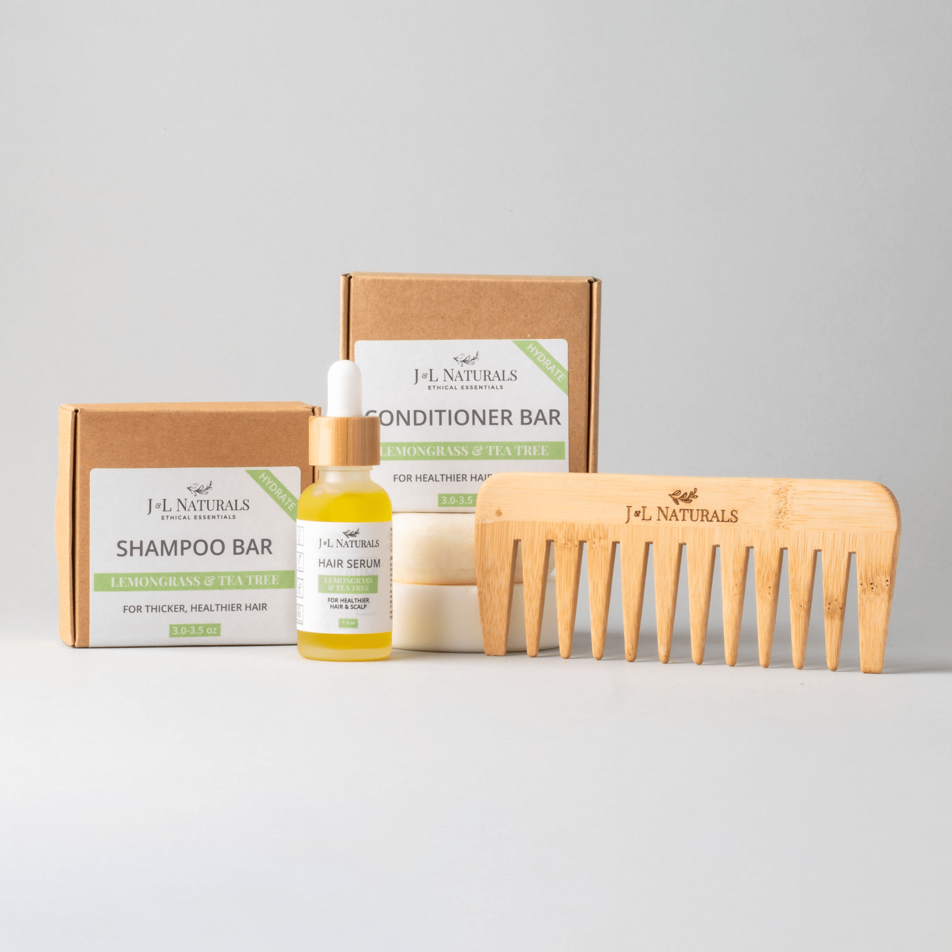 Natural Hair Care Kit Essentials | 4 - Piece Bars + Serum Set - GNS Beauty & Personal Care