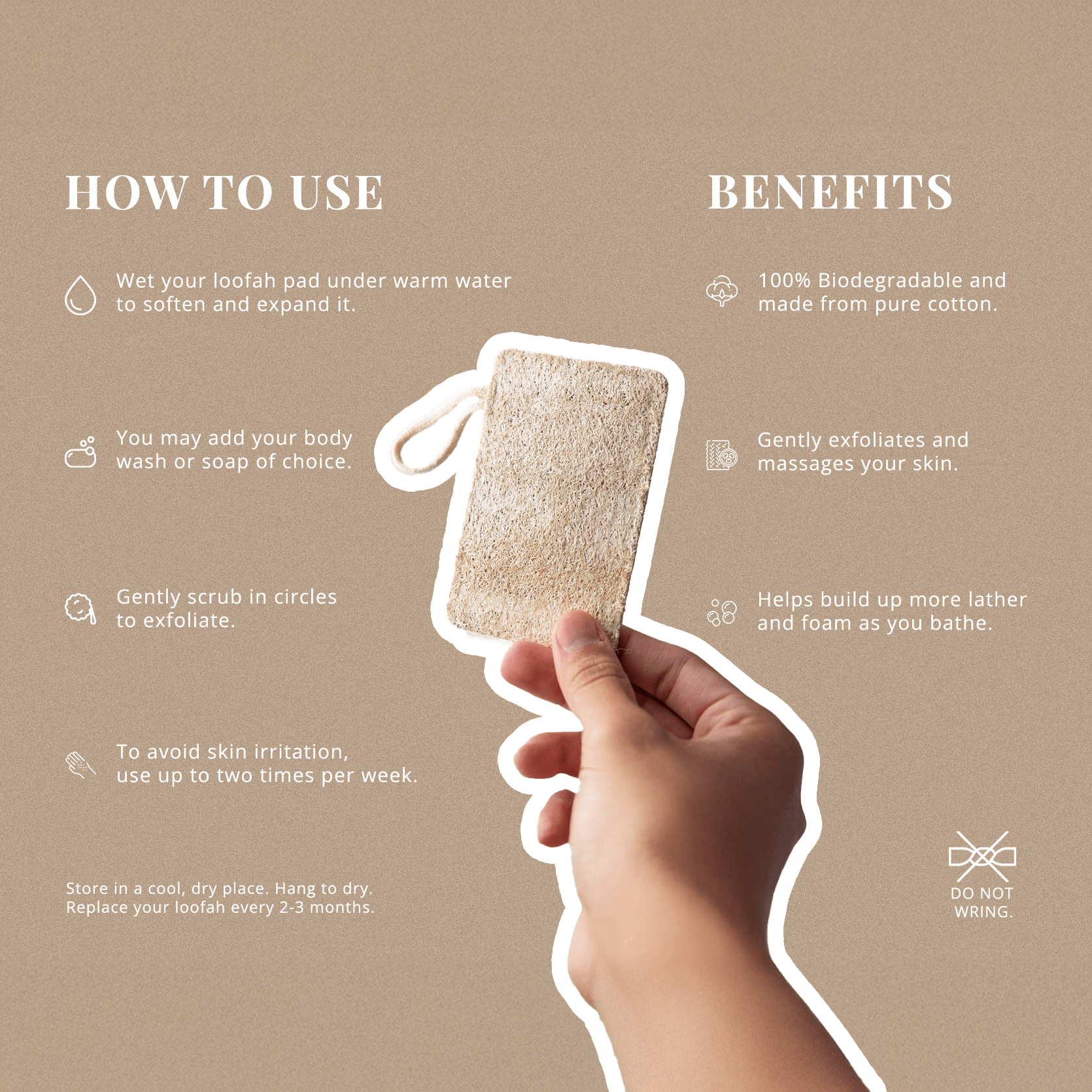 Natural Loofah Pad 2 - Pack – Eco - Friendly Exfoliation for Radiant Skin - GNS Beauty & Personal Care