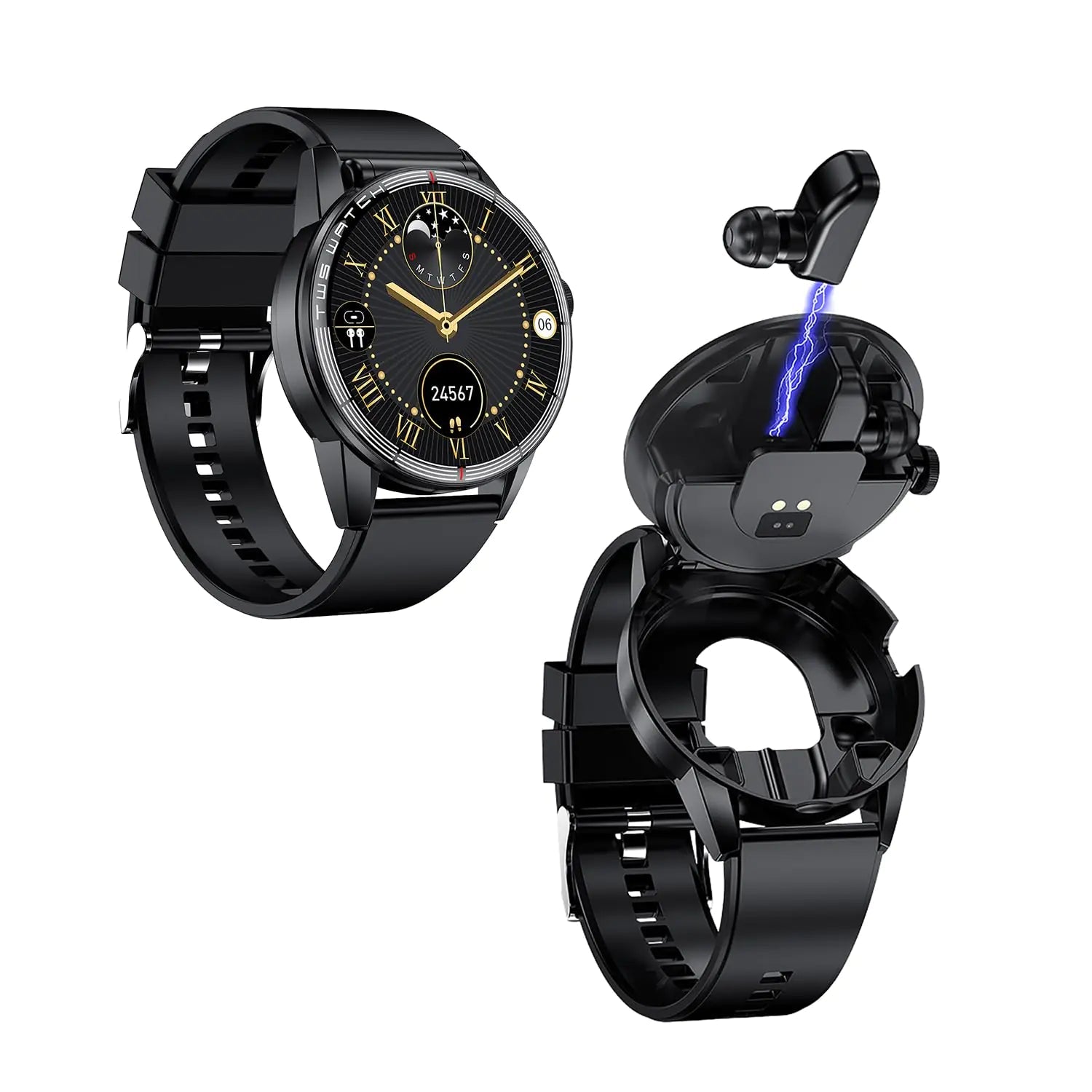NuoirJG 2 - in - 1 Smart Watch with Bluetooth Earbuds | 1.32" Display & IP67 Waterproof - GNS Beauty & Personal Care