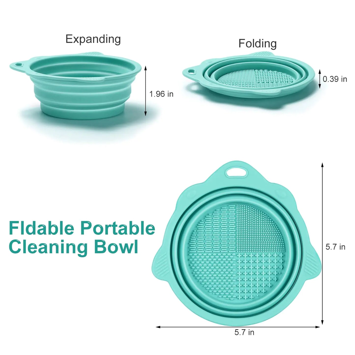 Foldable Silicone Makeup Brush Cleaner Bowl | Portable & Eco-Friendly