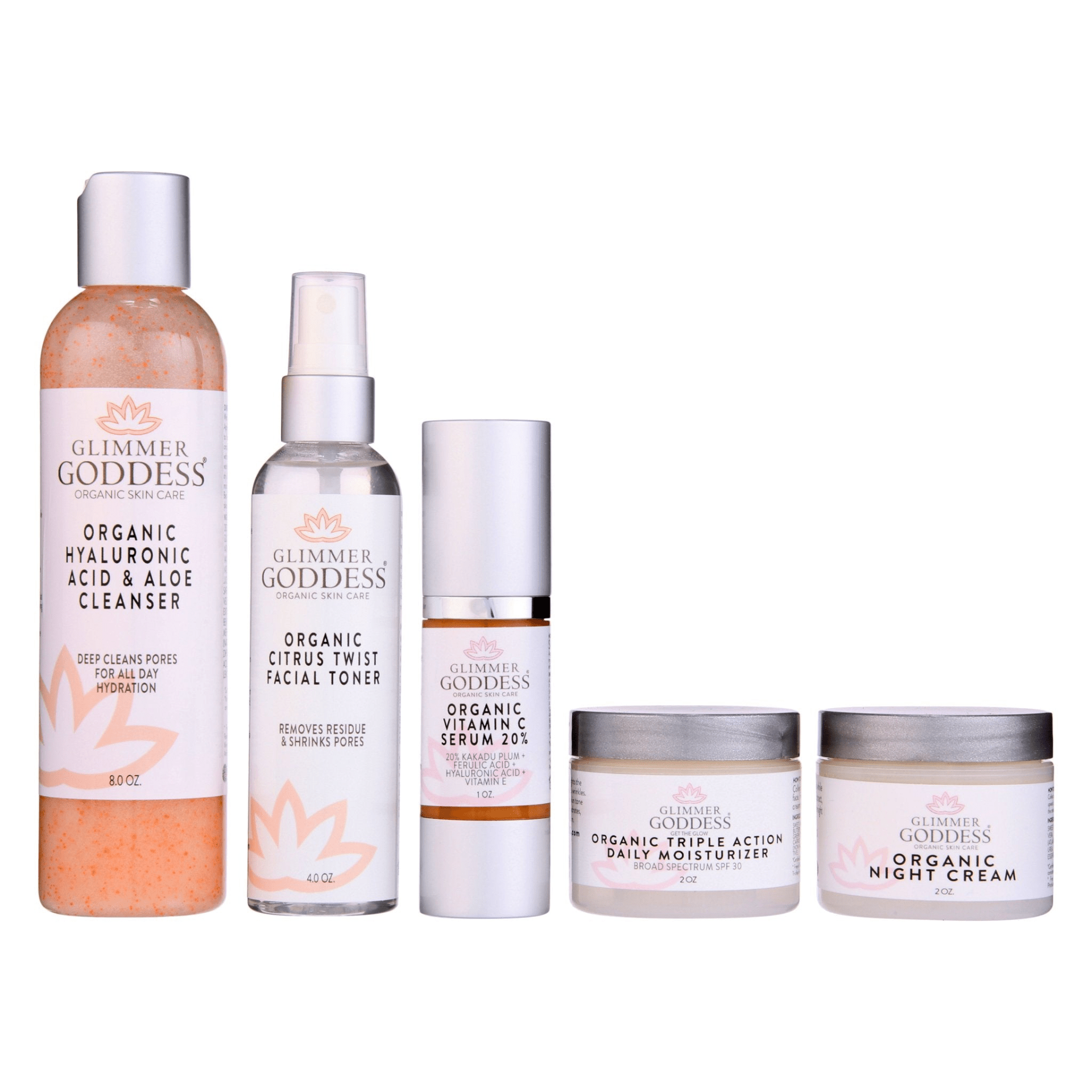 Organic Anti - Wrinkle Solution 5 - Step Kit | Glimmer Goddess - GNS Beauty & Personal Care