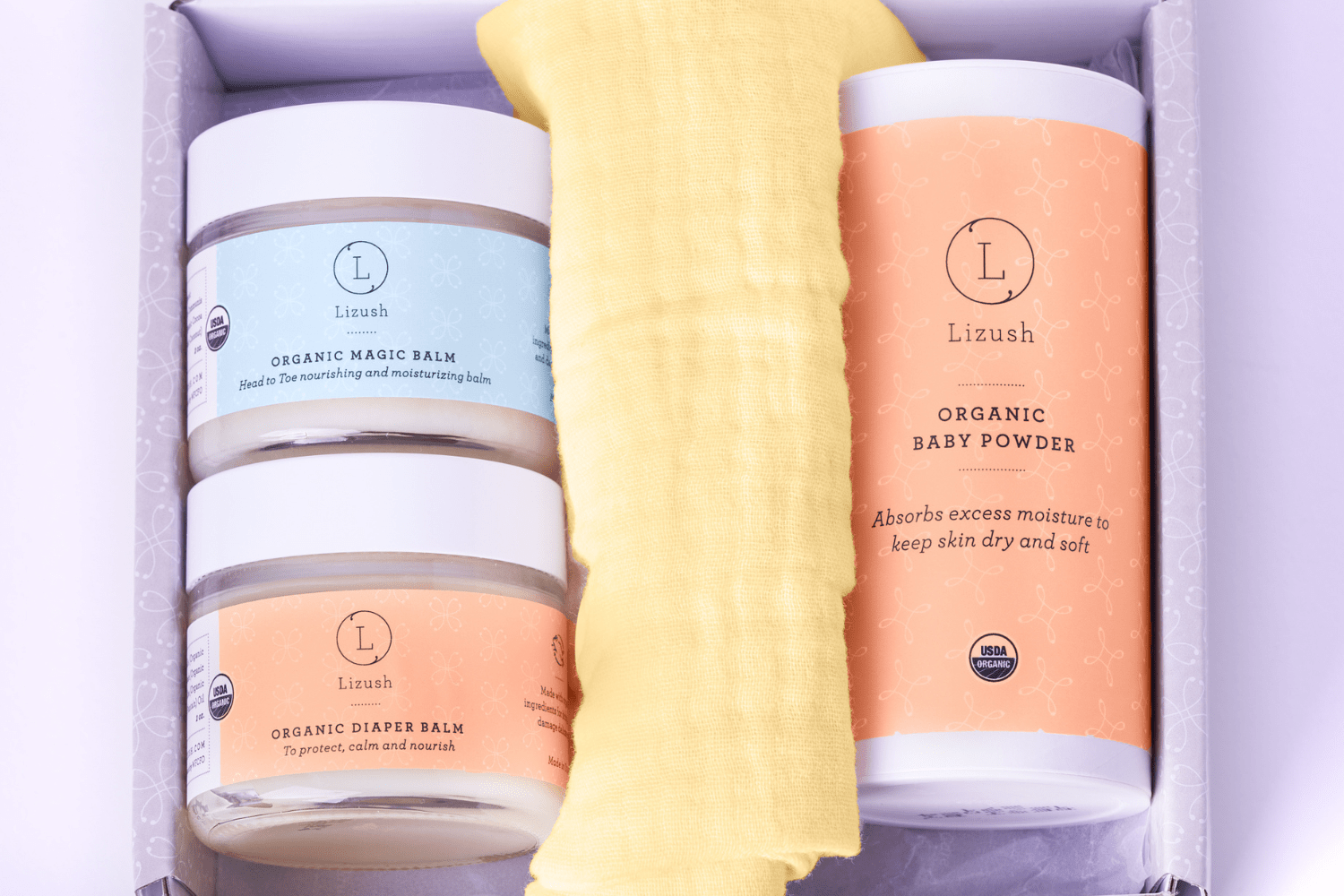 Organic Baby Gift Set with Bib, Balms & Powder - GNS Beauty & Personal Care