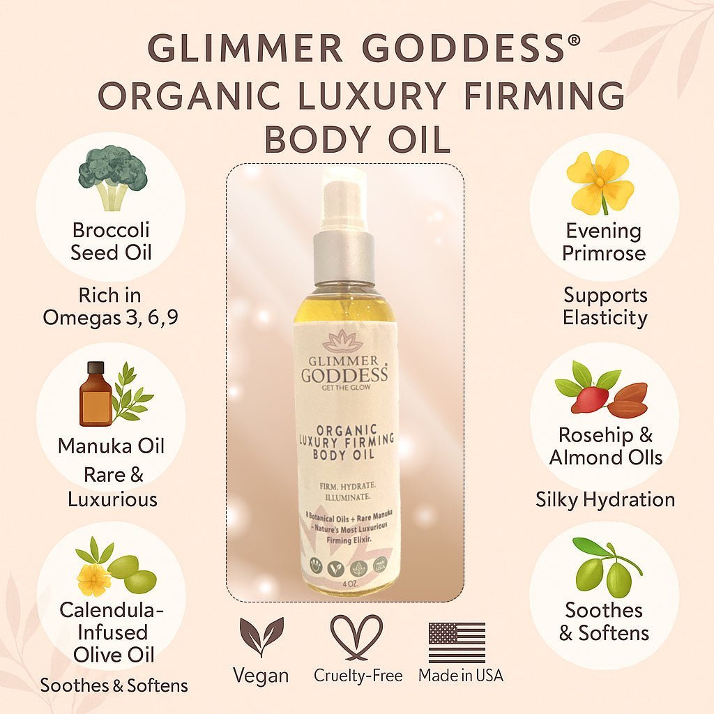 Organic Luxury Firming Body Oil – Hydrating Glow with Evening Primrose and Rosehip Oil 4 oz. - GNS Beauty & Personal Care