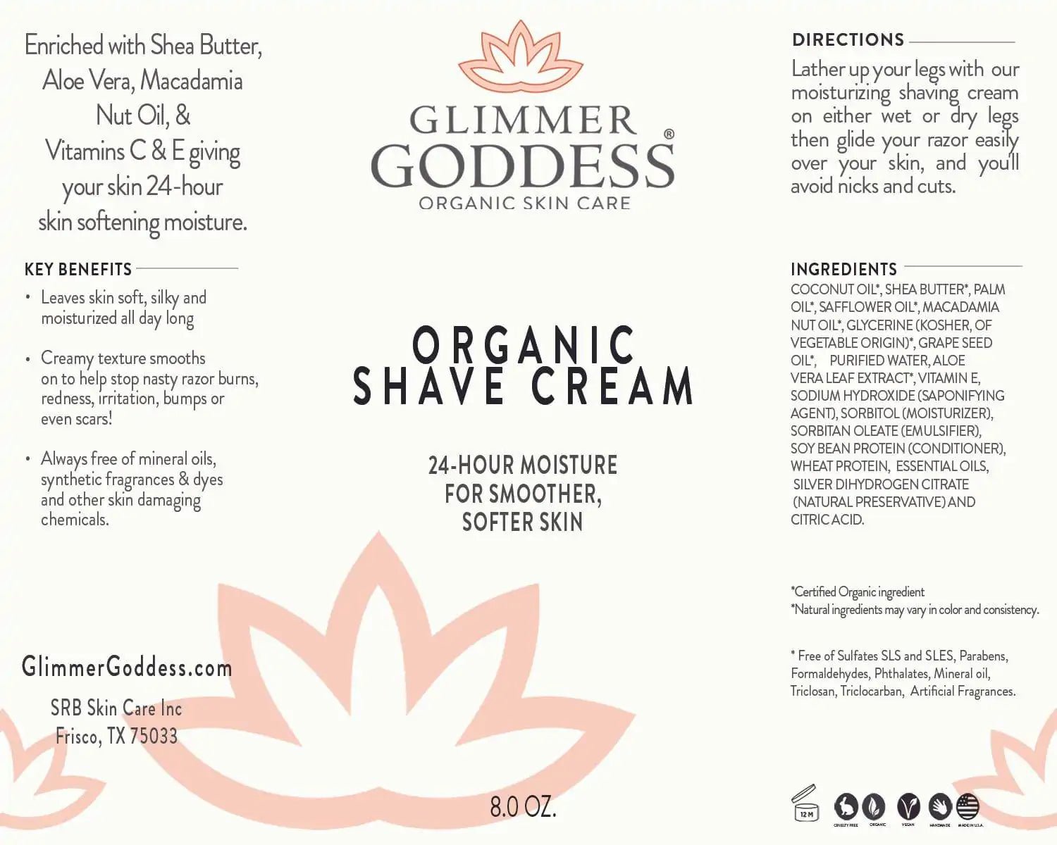 Organic Shave Cream for Women - Aloe, Coconut Oil & Shea Butter - GNS Beauty & Personal Care