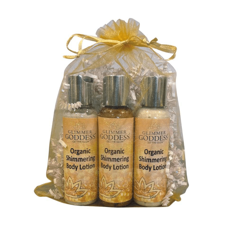 Organic Shimmer Body Lotion Mini Gift Set (Travel 2 oz x3) - GNS Beauty & Personal Care