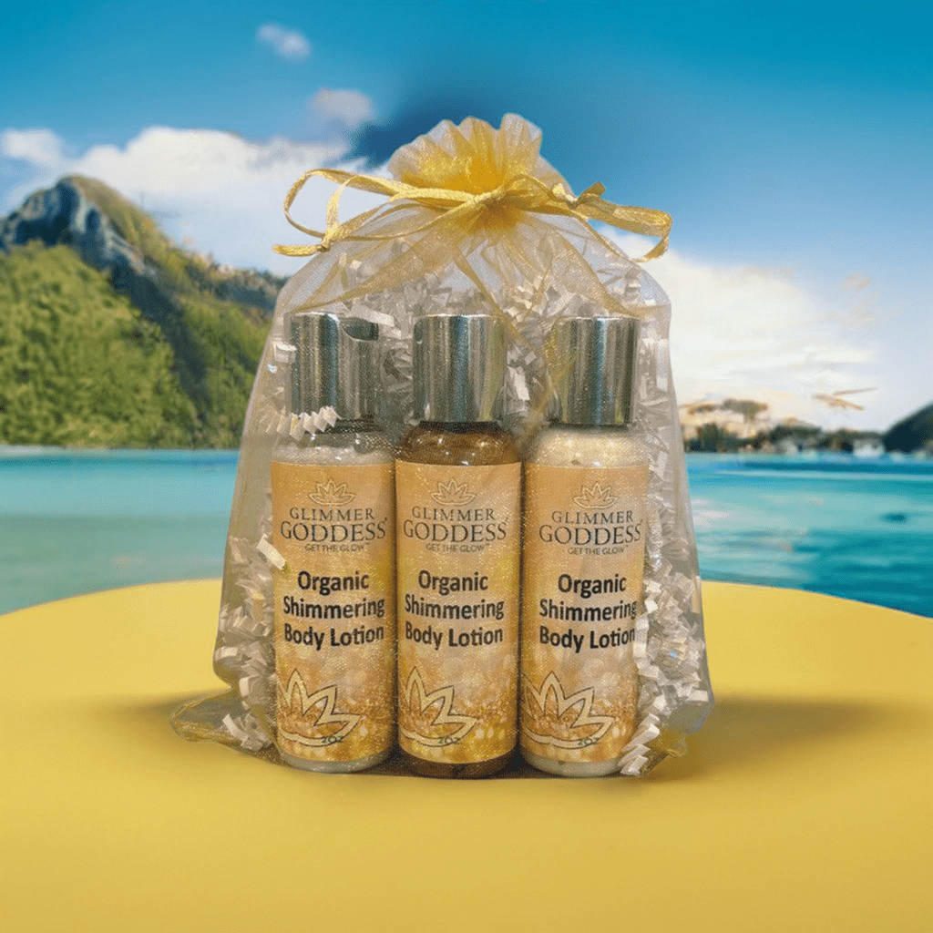 Organic Shimmer Body Lotion Mini Gift Set (Travel 2 oz x3) - GNS Beauty & Personal Care