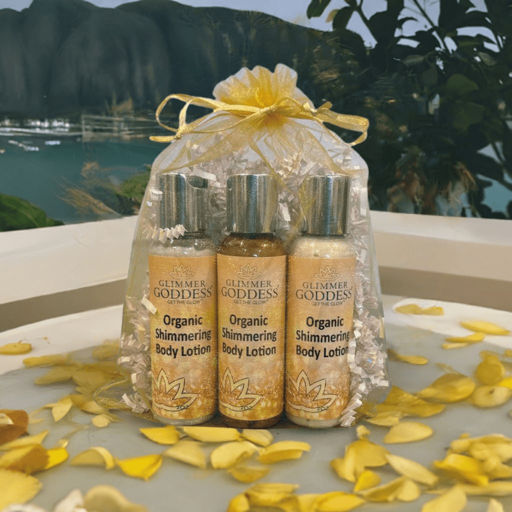 Organic Shimmer Body Lotion Mini Gift Set (Travel 2 oz x3) - GNS Beauty & Personal Care