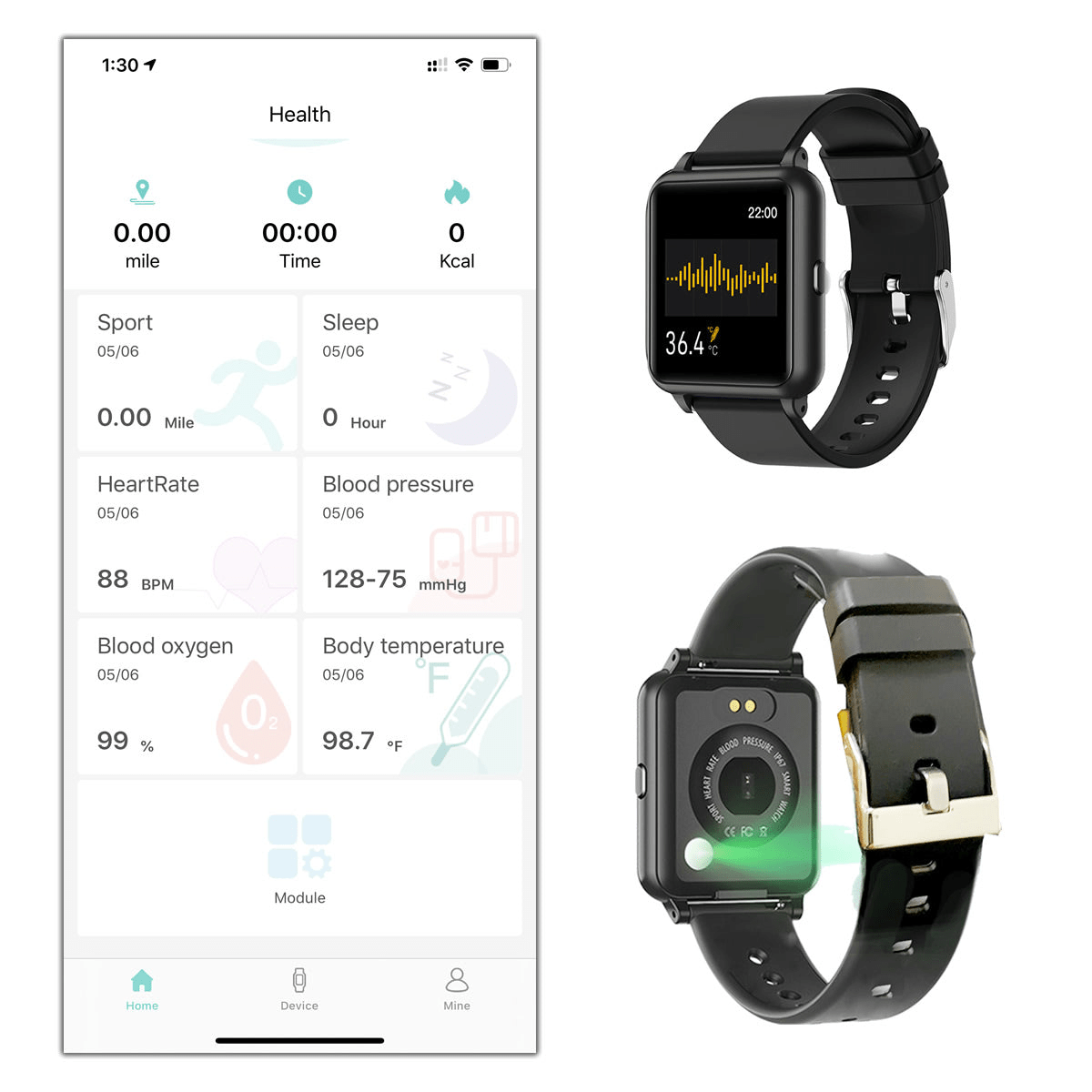 OXITEMP Smart Watch with Live Oximeter and Thermometer - GNS Beauty & Personal Care