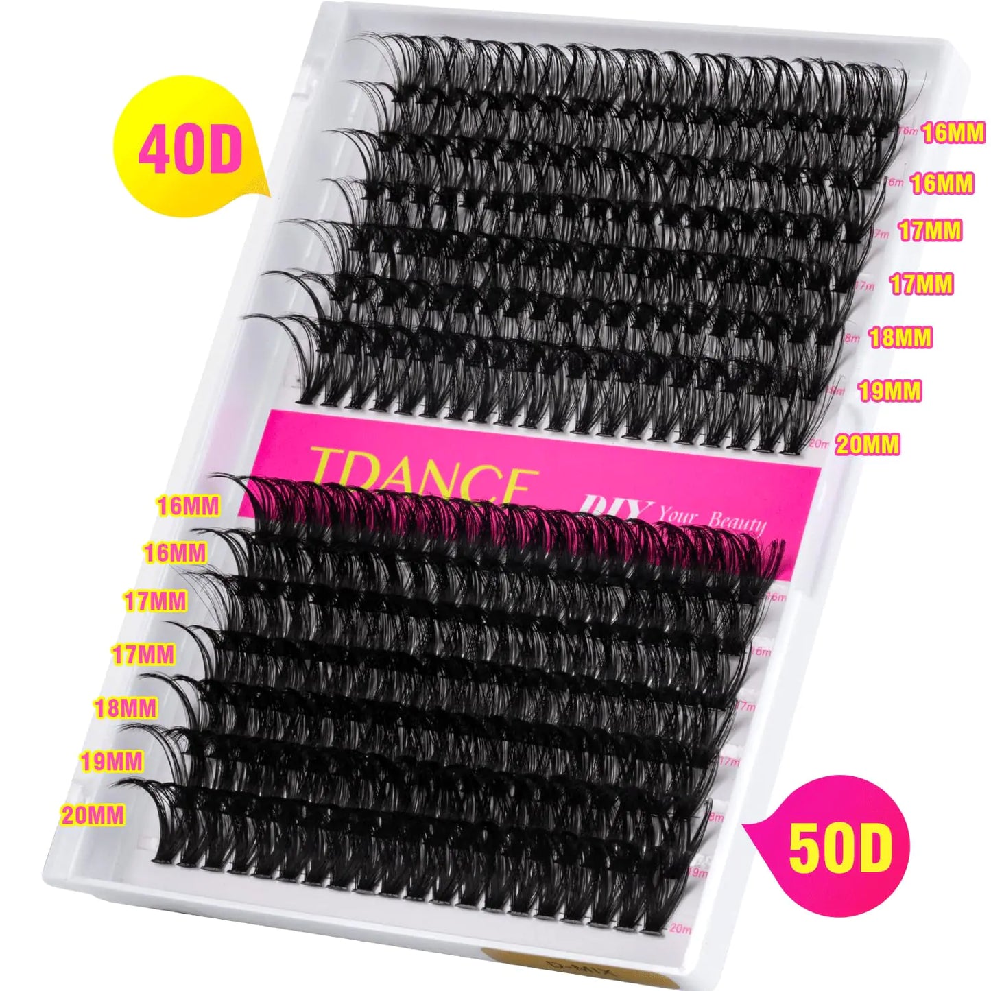 Salon Quality DIY Lash Extension Set - 280 Pieces, C & D Curls