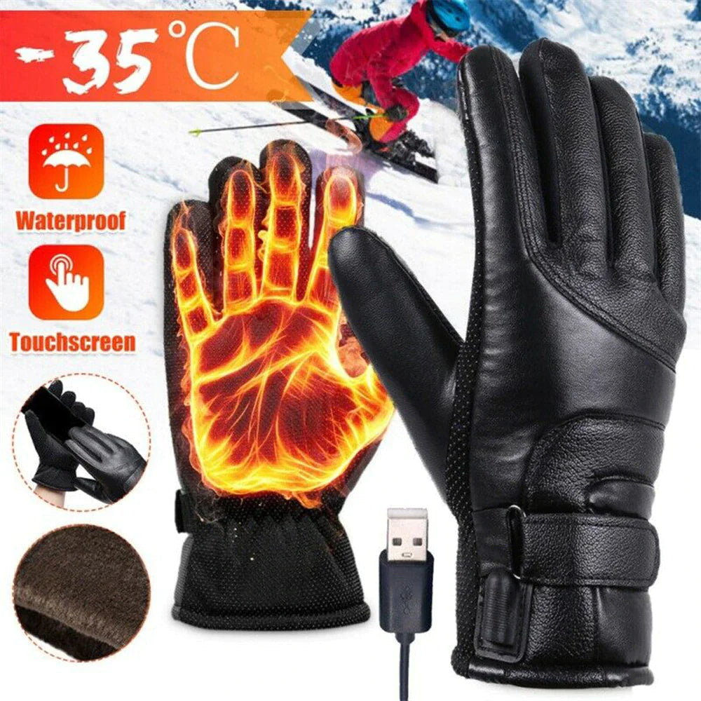 USB Heated Gloves for Winter, Waterproof Touchscreen Thermal Warmers