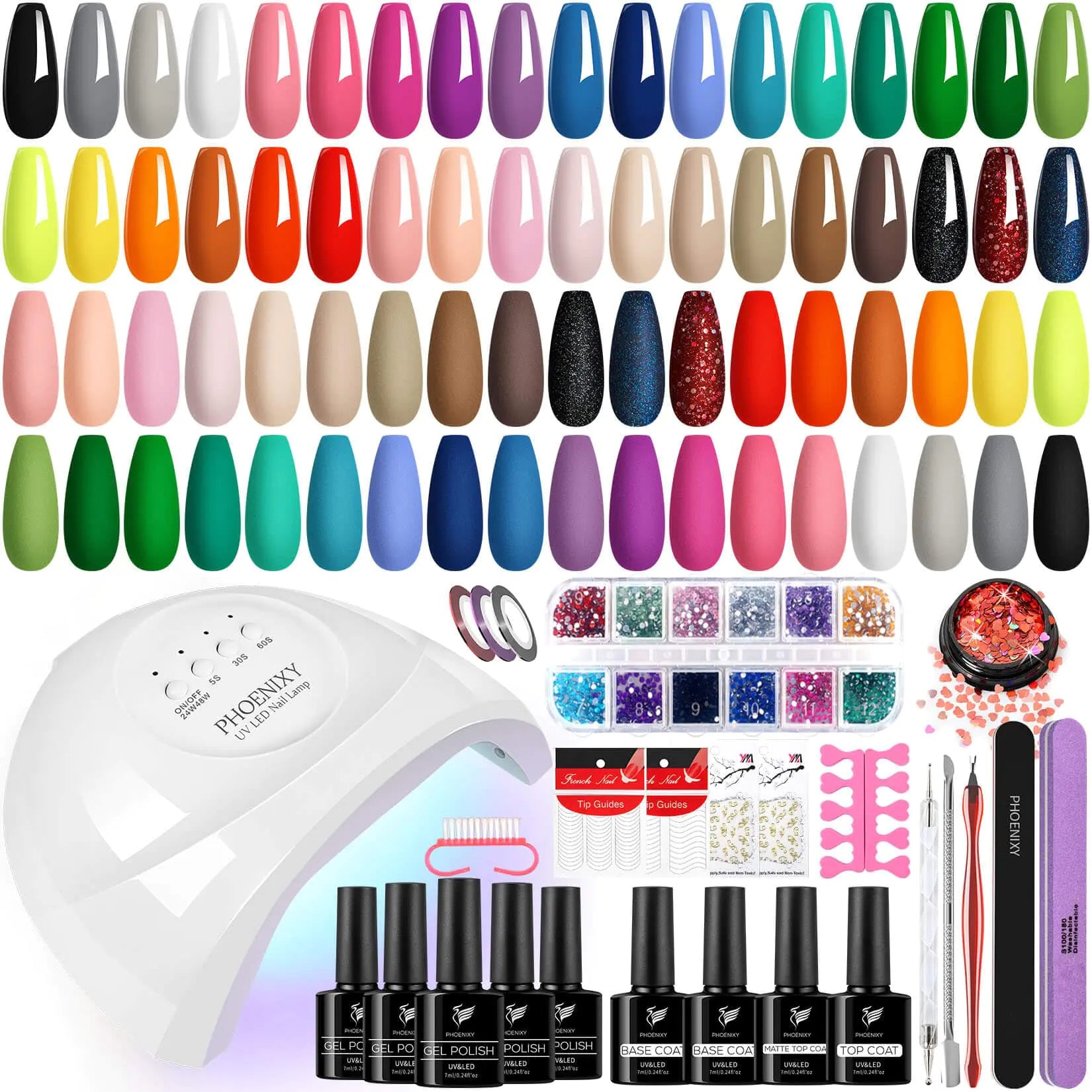 PHOENIXY Ultimate Gel Nail Polish Kit – 36 Colors & Advanced UV Lamp - GNS Beauty & Personal Care