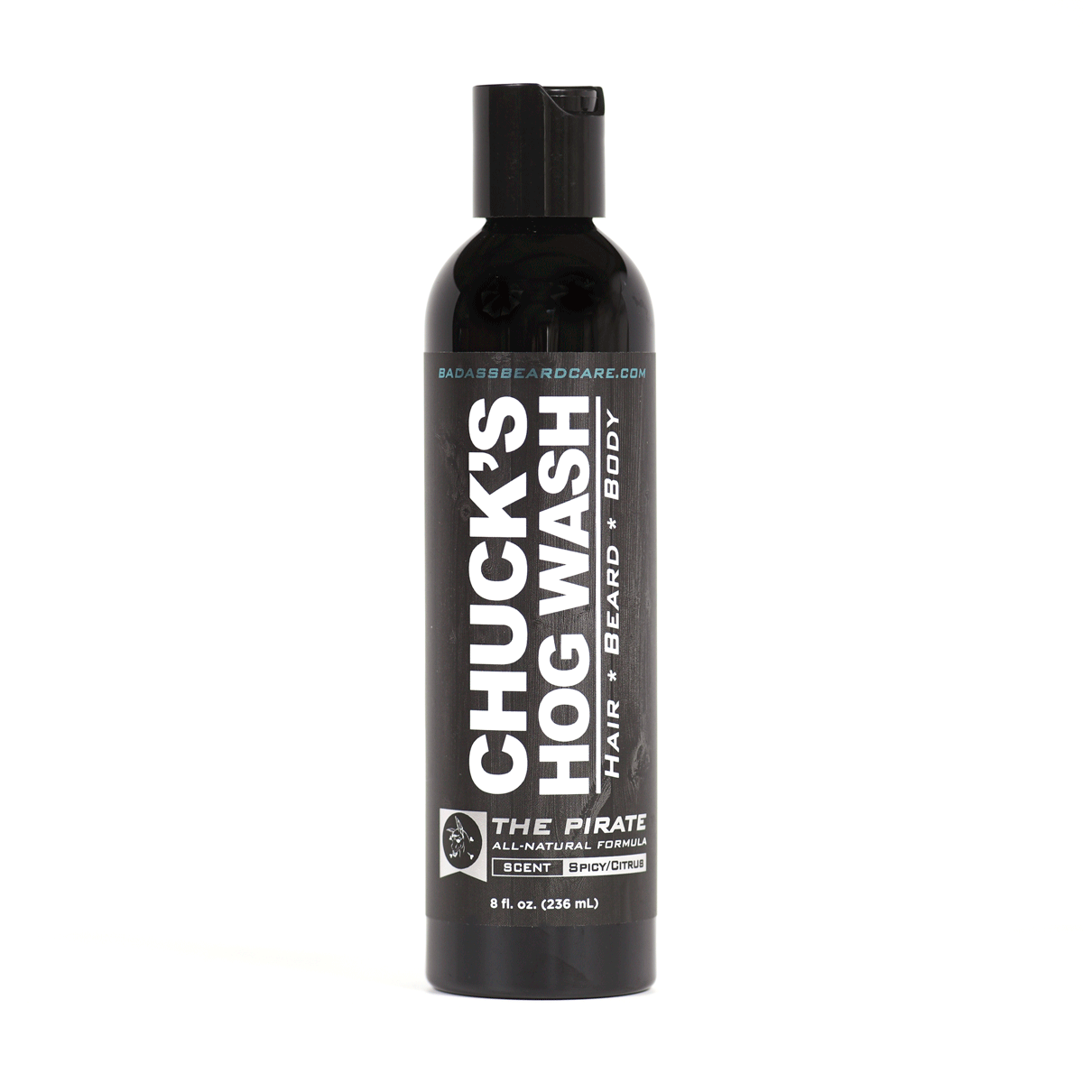 Badass Beard Care Chuck's Hog Wash - The Pirate | 3-in-1 Beard, Hair & Body Wash