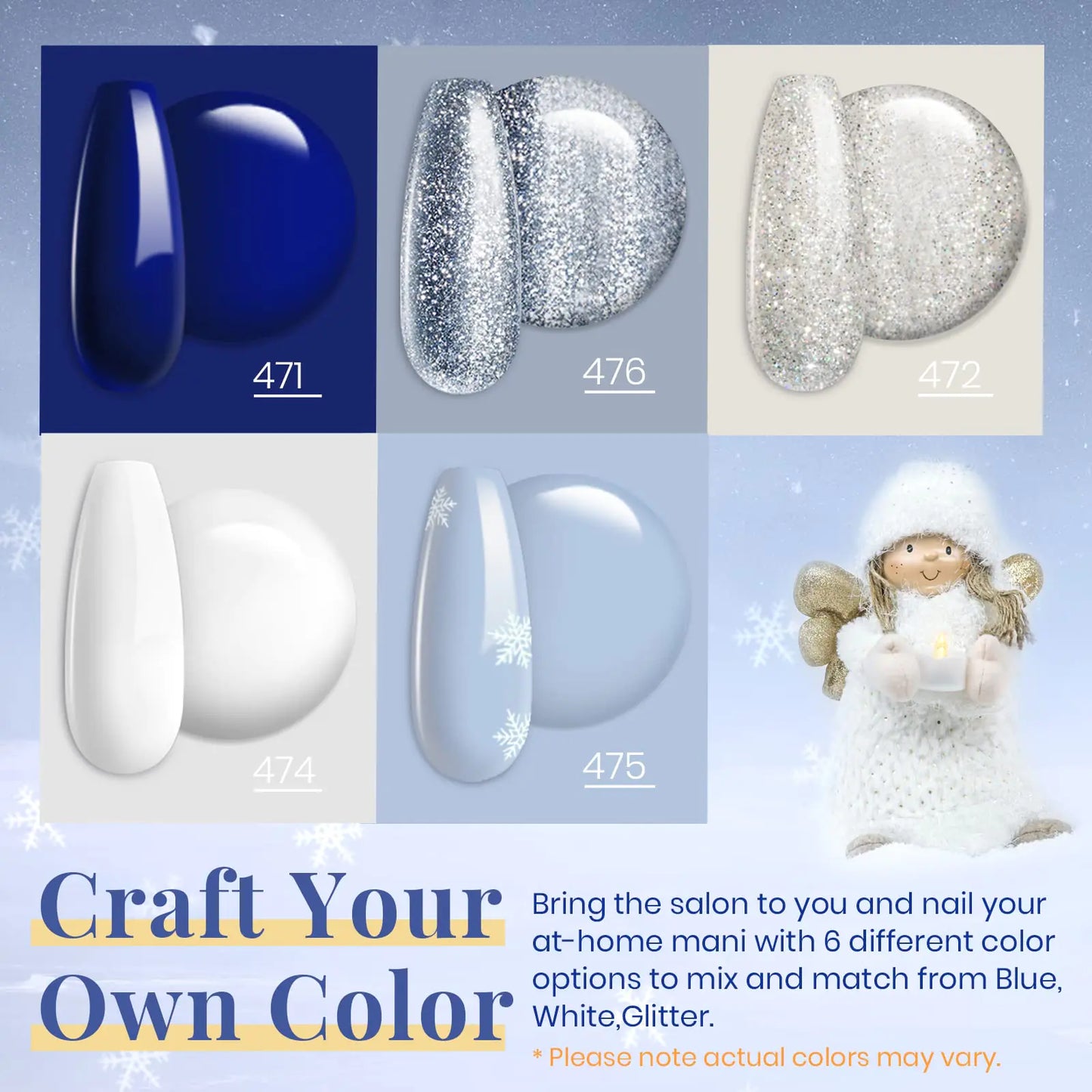 Sparkling Snow - Beetles Glitter Gel Nail Polish Kit