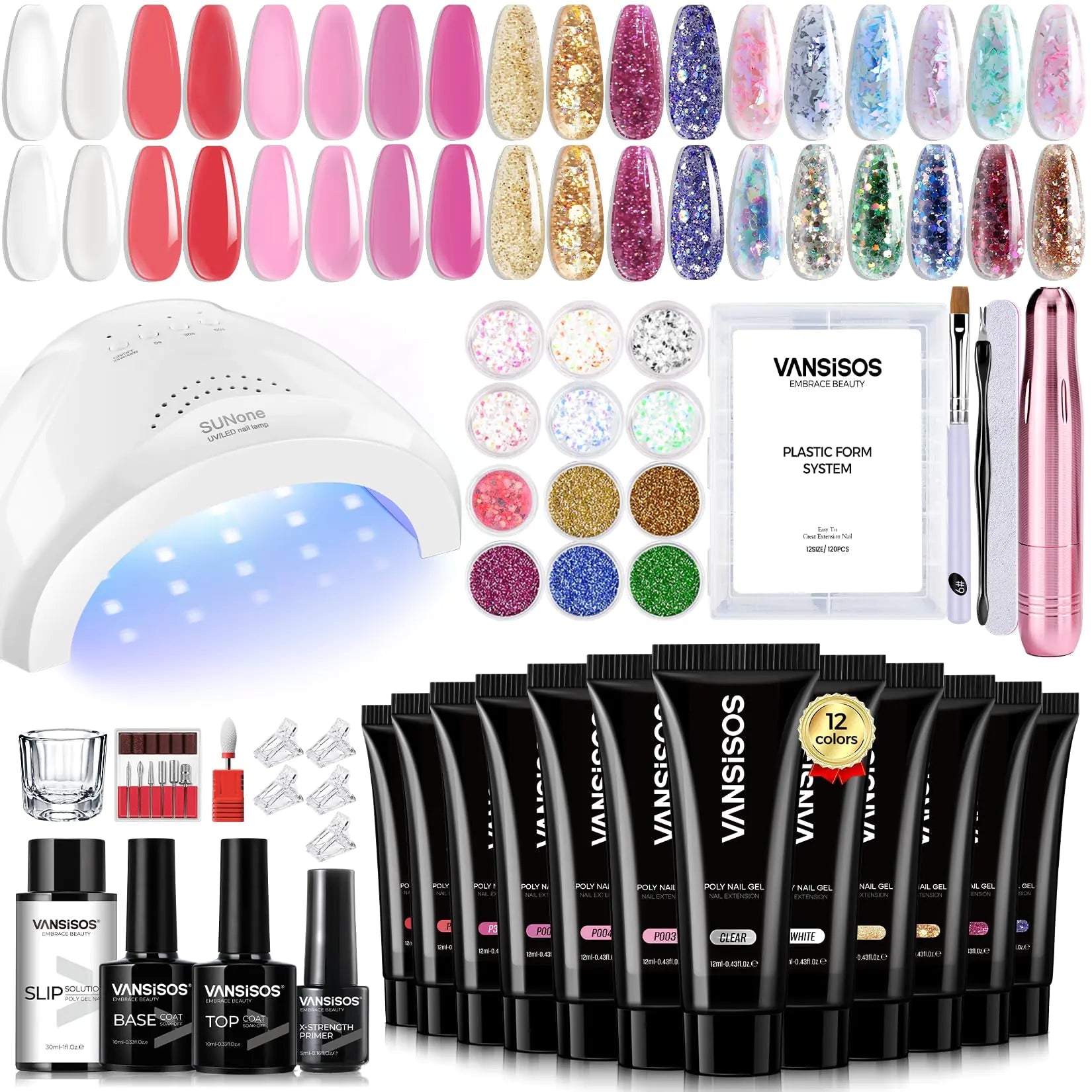 Poly Gel Nail Extension Kit – 12PCS - GNS Beauty & Personal Care