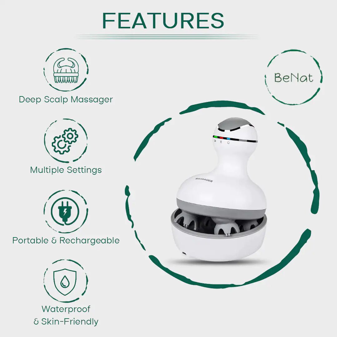 Portable Electric Scalp Massager with Rechargeable & Waterproof Design - GNS Beauty & Personal Care