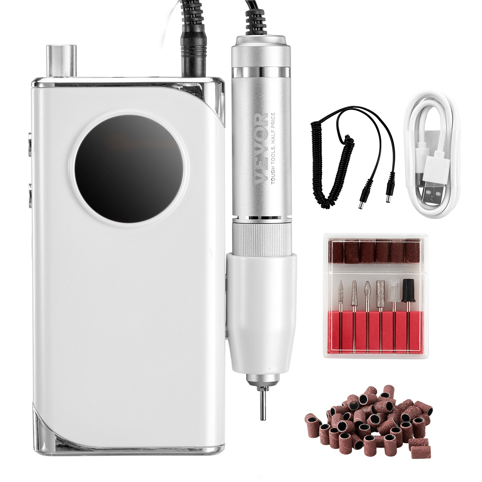 Portable Nail Drill 40000RPM | Cordless Rechargeable with LCD Display & 6 Bits - GNS Beauty & Personal Care