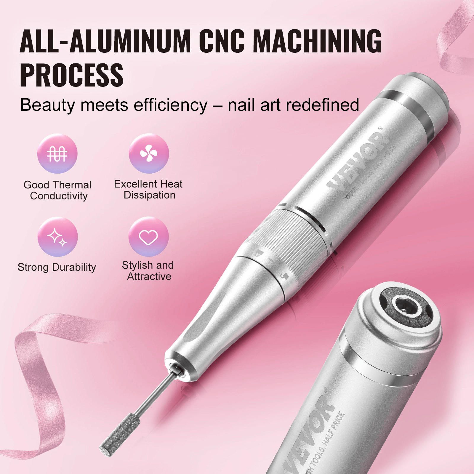 Portable Nail Drill 40000RPM | Cordless Rechargeable with LCD Display & 6 Bits - GNS Beauty & Personal Care