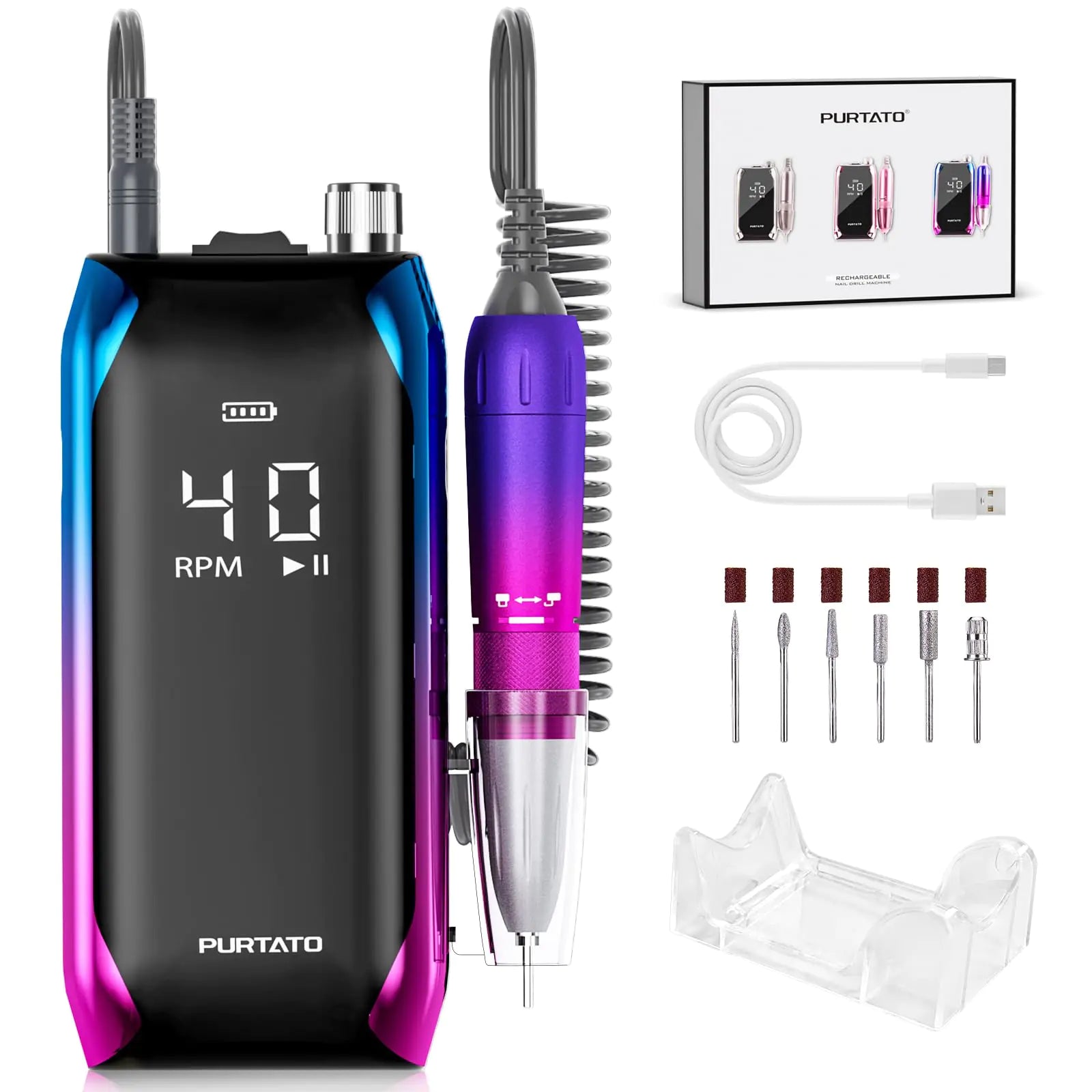 Precision Meets Power: PURTATO Professional Nail Drill 40000 RPM - GNS Beauty & Personal Care
