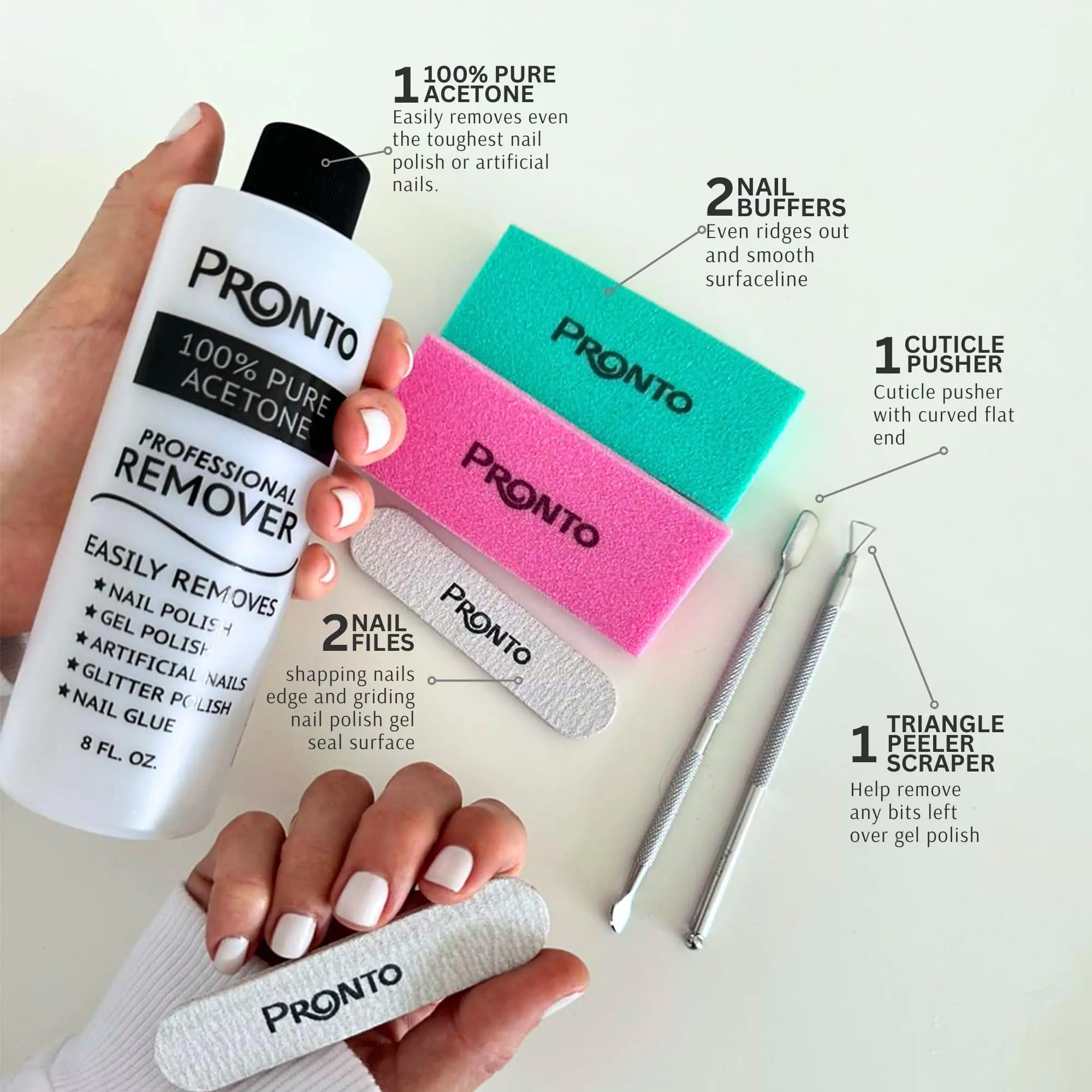 Pronto Acetone Nail Polish Remover Kit – Fast, Professional & Hassle - Free - GNS Beauty & Personal Care