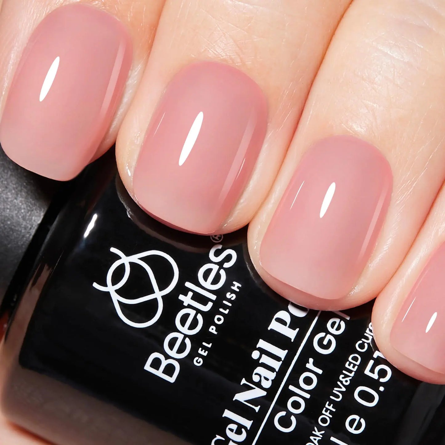 Beetles Nude Pink Gel Nail Polish 15ml - Translucent Jelly