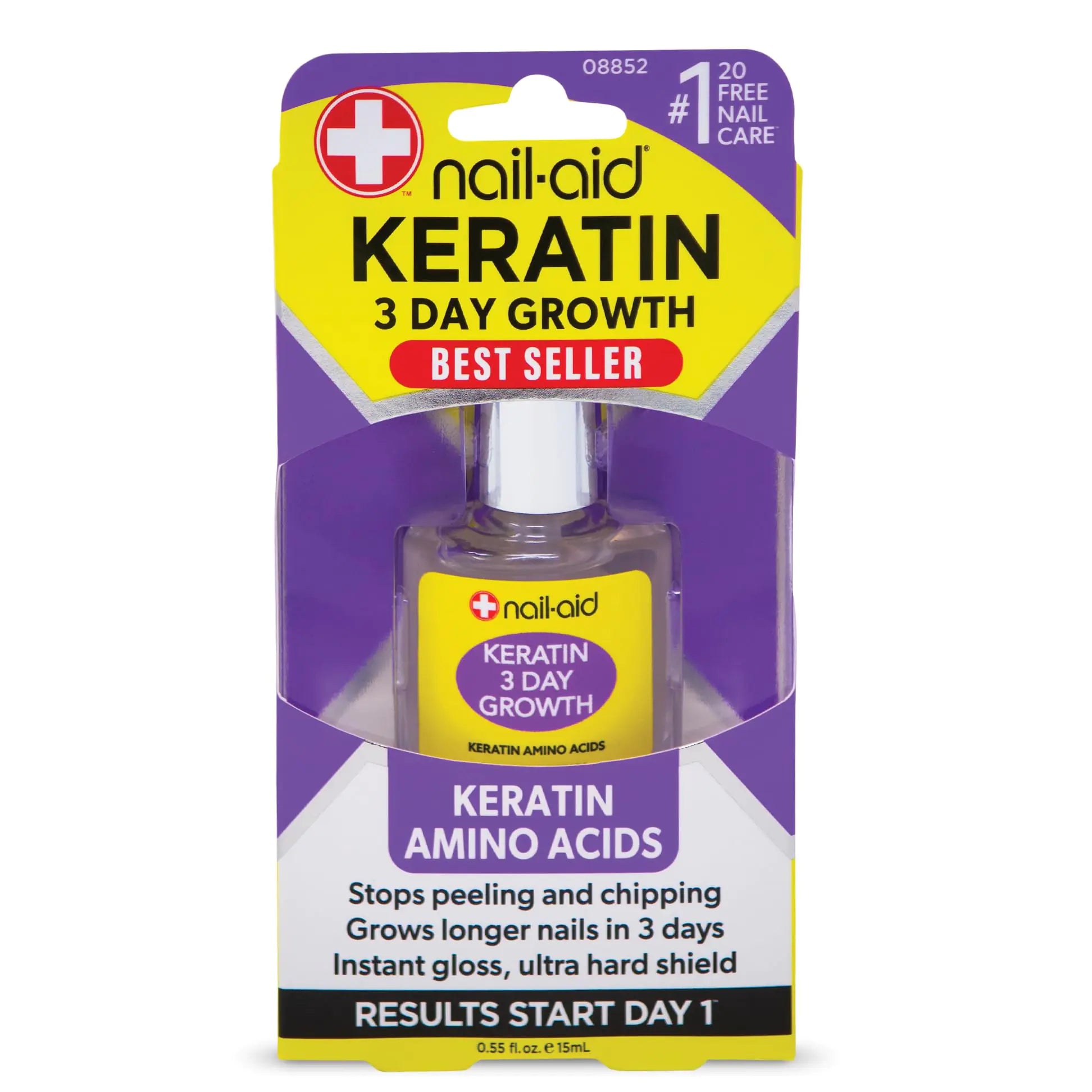 Nail-Aid Keratin 3-Day Growth Nail Treatment & Strengthener – Maximize Nail Strength & Health