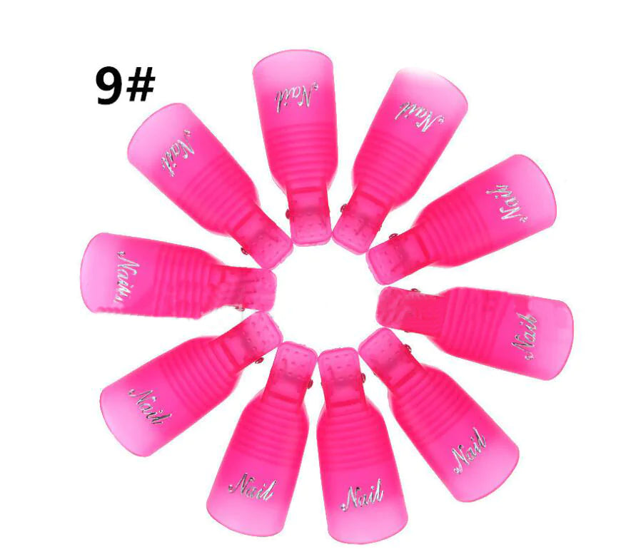 10-Piece Gel Nail Polish Remover Clips - Quick & Easy Soak Off
