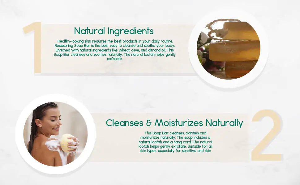 Reassuring Soap Bar – Wheat, Olive & Almond Oil for Comforted, Nourished Skin - GNS Beauty & Personal Care