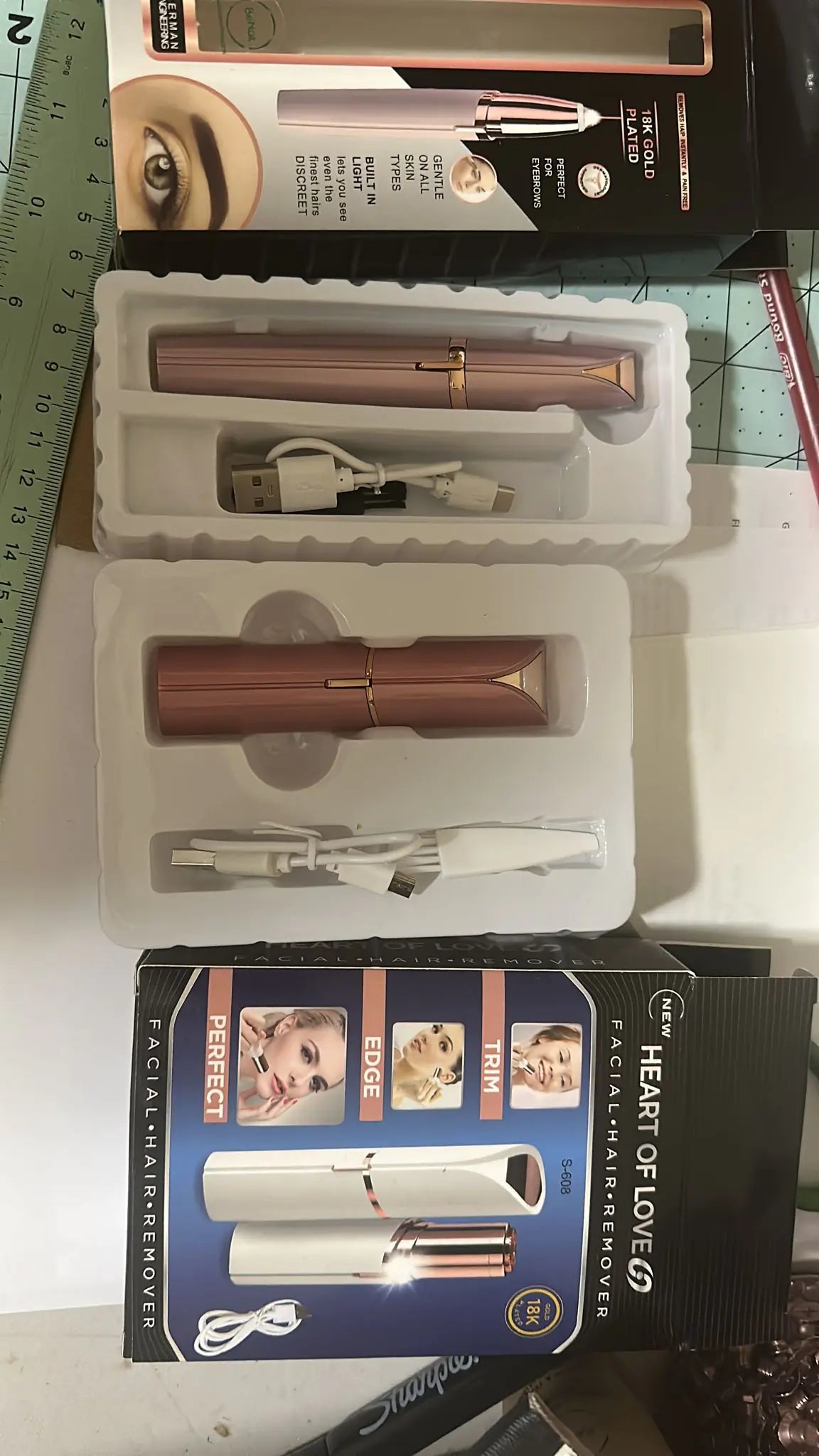 Rechargeable Facial & Eyebrow Hair Remover Set - 2 Pack - GNS Beauty & Personal Care