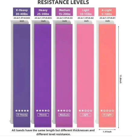 Resistance Loop Exercise Bands (5 - Pack) - Home Fitness & Versatile Training - GNS Beauty & Personal Care