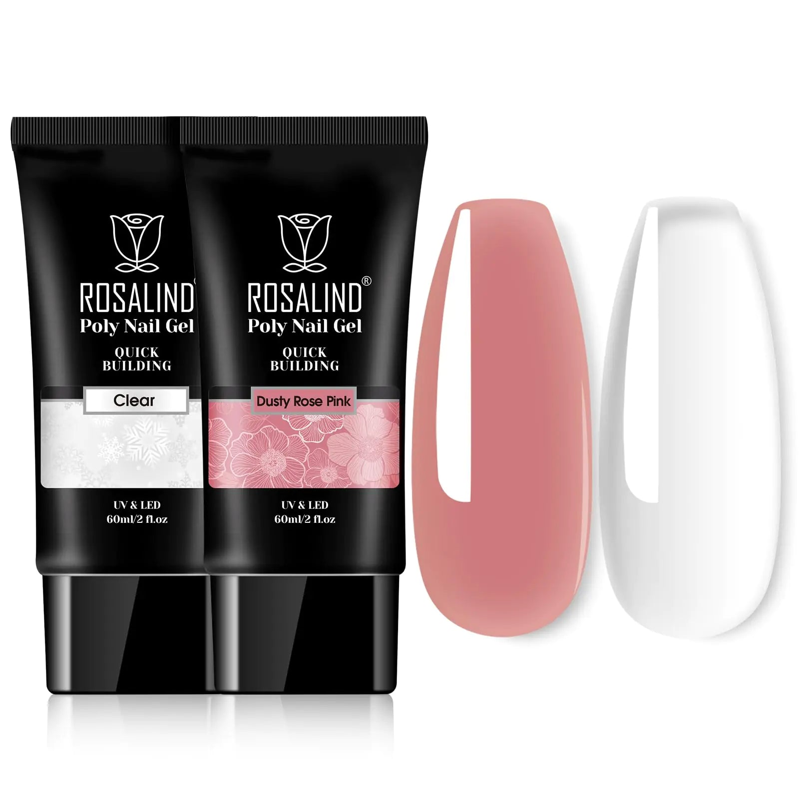 ROSALIND Clear Rose Pink Poly Nail Gel – High - Capacity, Long - Lasting & Versatile Nail Extensions - GNS Beauty & Personal Care
