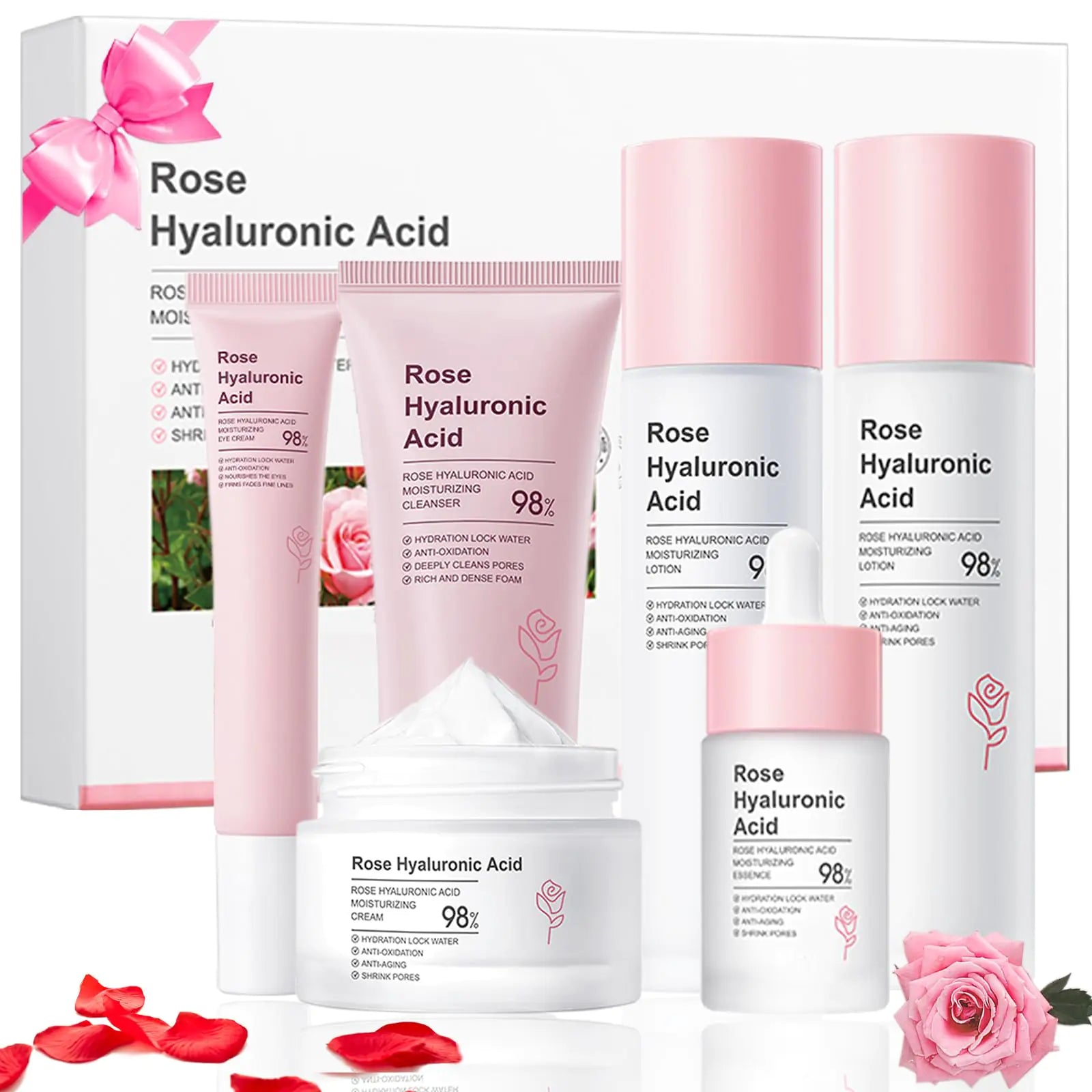 Rose Skin Care Set – 6 - Piece Hydrating &amp; Anti - Aging Gift Kit for Radiant Skin - GNS Beauty & Personal Care
