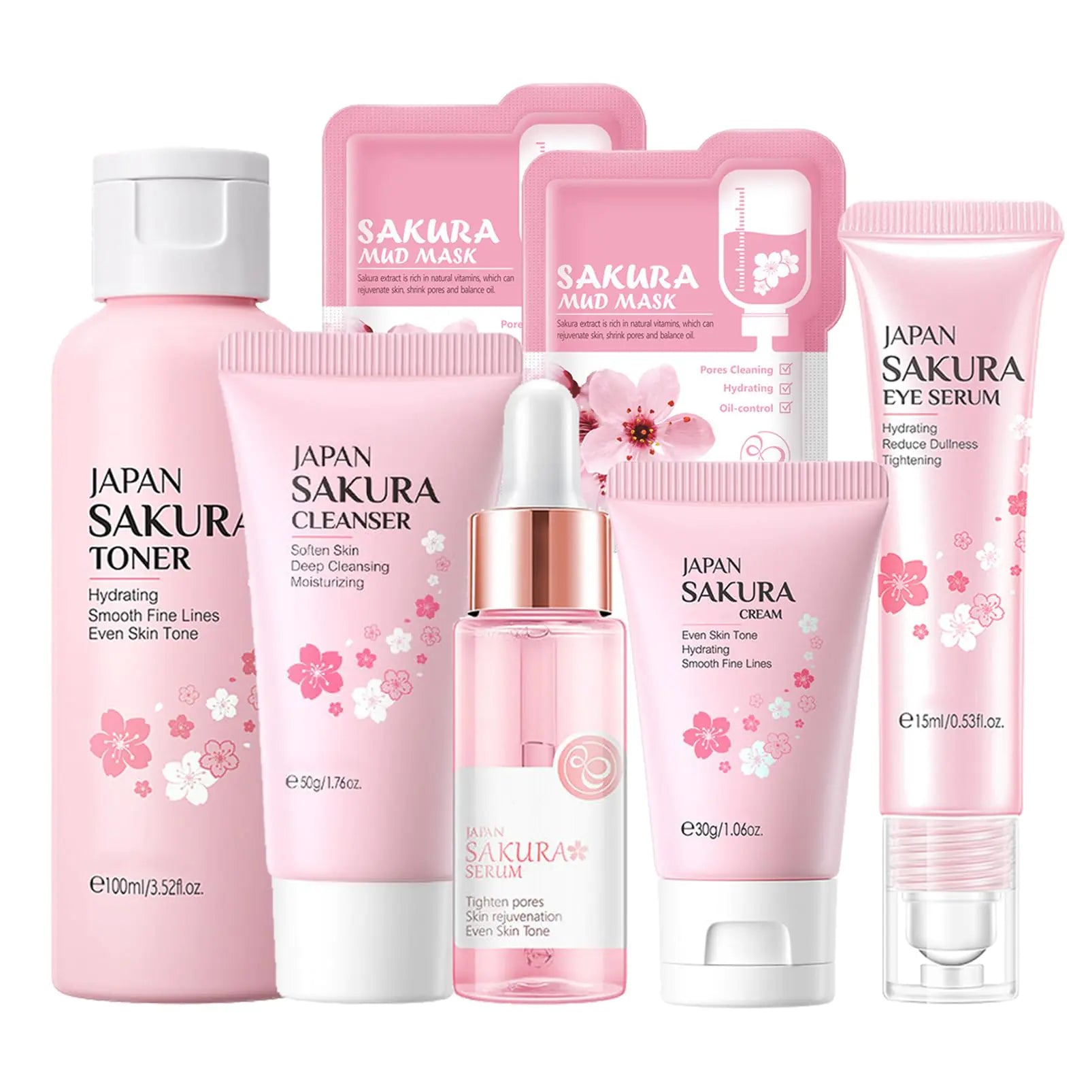Sakura Skin Care Set – 7 - Piece Cherry Blossom Beauty Ritual for Radiant Skin - GNS Beauty & Personal Care