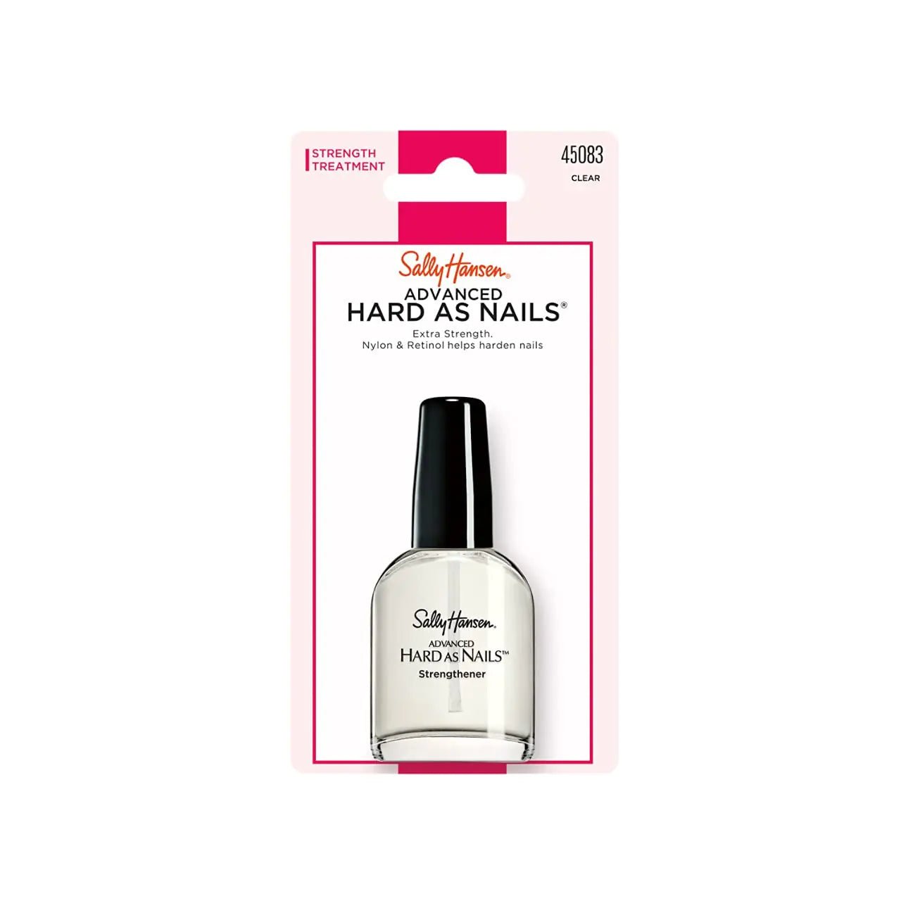 Sally Hansen Advanced Hard as Nails™ | Clear Nail Strengthener with Retinol & Nylon, High Shine Finish, 0.45 Fl Oz - GNS Beauty & Personal Care